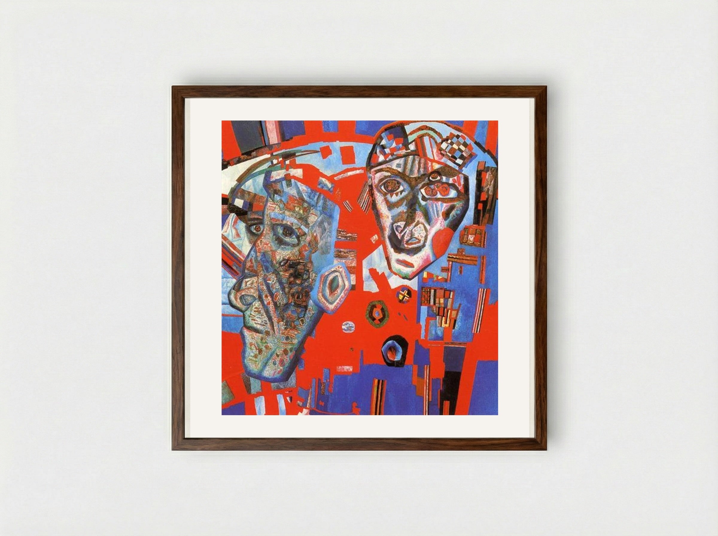 Two Heads - Pavel Filonov - Framed Print Dark Wood