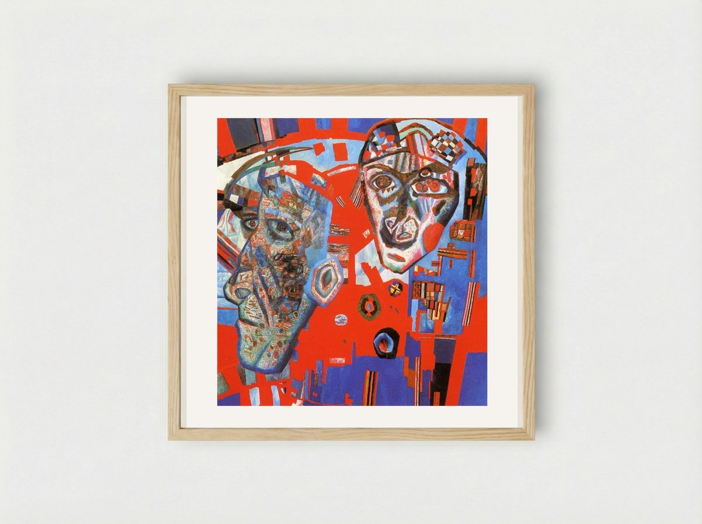 Two Heads - Pavel Filonov - Framed Print Wood