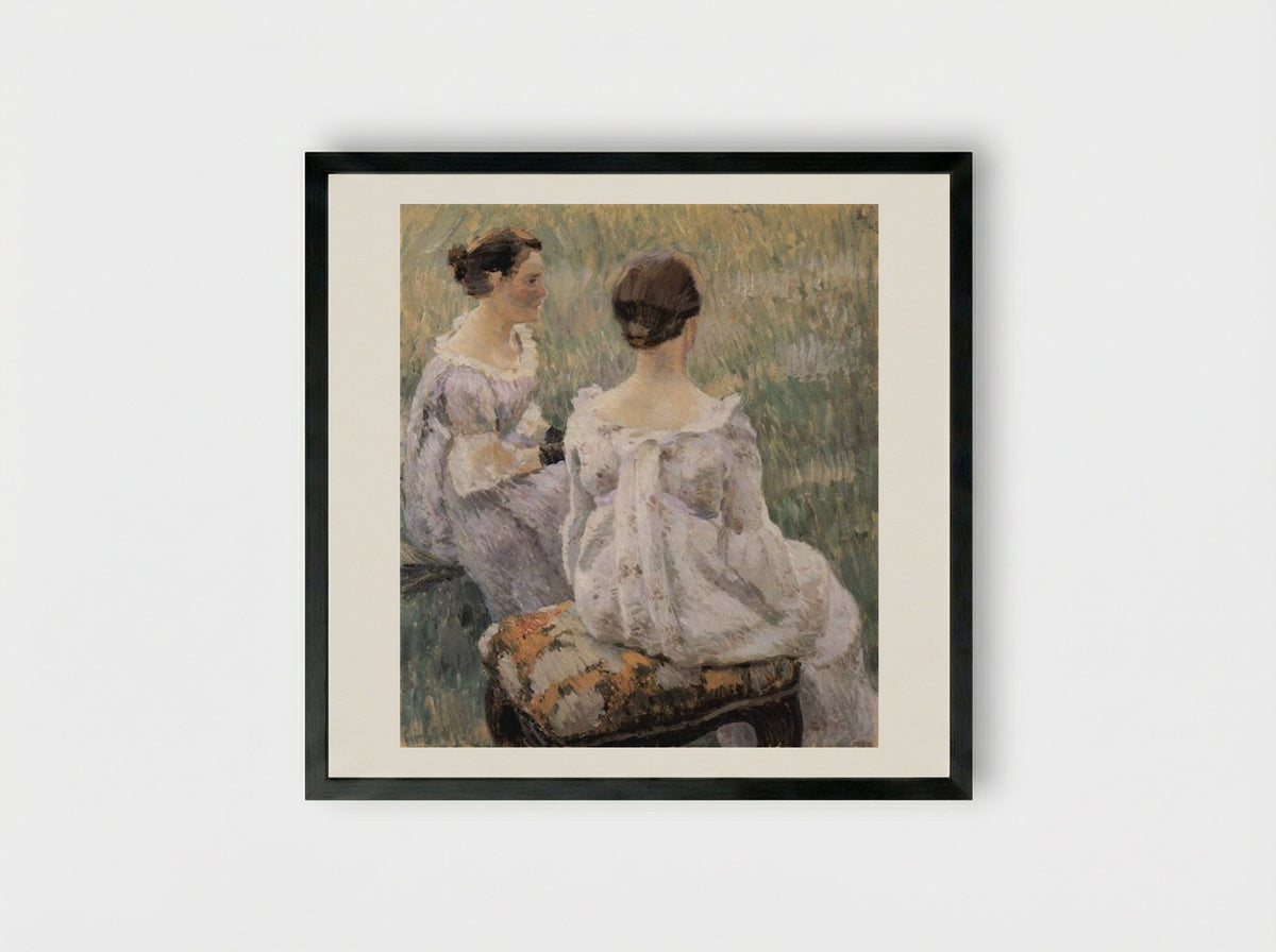 Two Ladies - Victor Borisov-Musatov - Framed Print Black