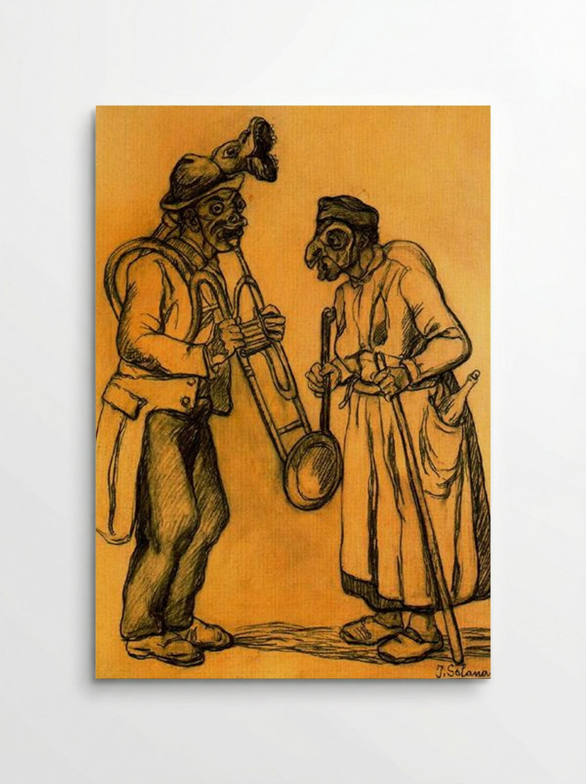 Two Masks - José Gutiérrez Solana - Poster