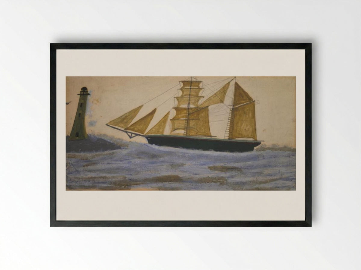 Two-Masted Ship - Alfred Wallis - Framed Print Black