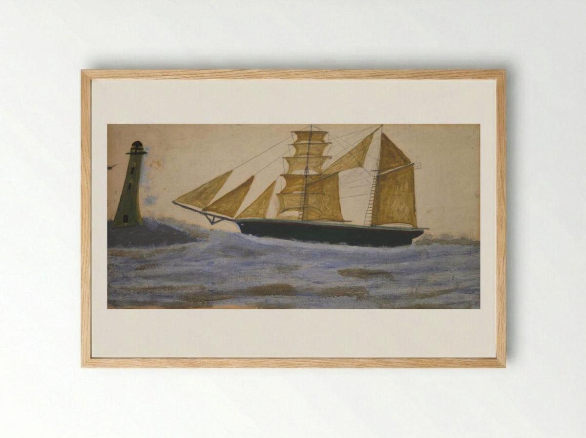 Two-Masted Ship - Alfred Wallis - Framed Print Wood