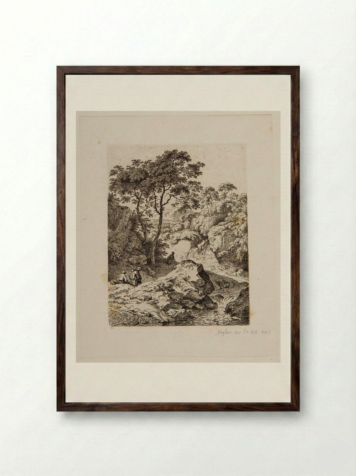 Two Men in Conversation - Ferdinand Kobell - Framed Print Dark Wood