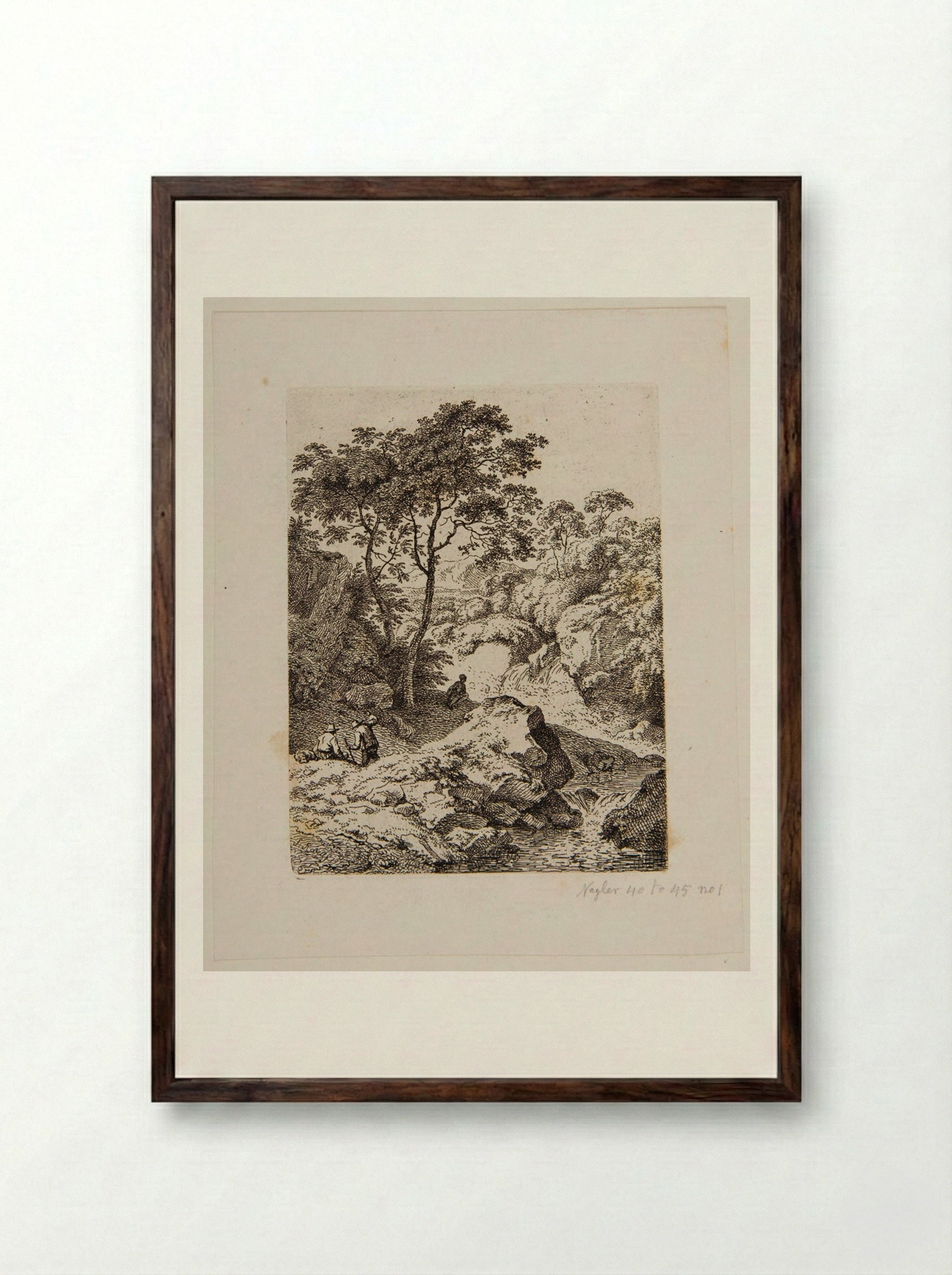 Two Men in Conversation - Ferdinand Kobell - Framed Print Dark Wood
