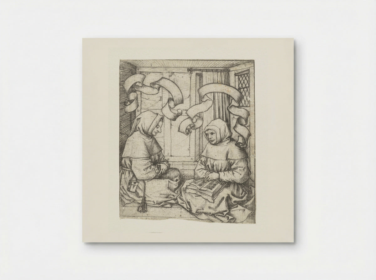 Two Monks - Master of the Amsterdam Cabinet - Poster