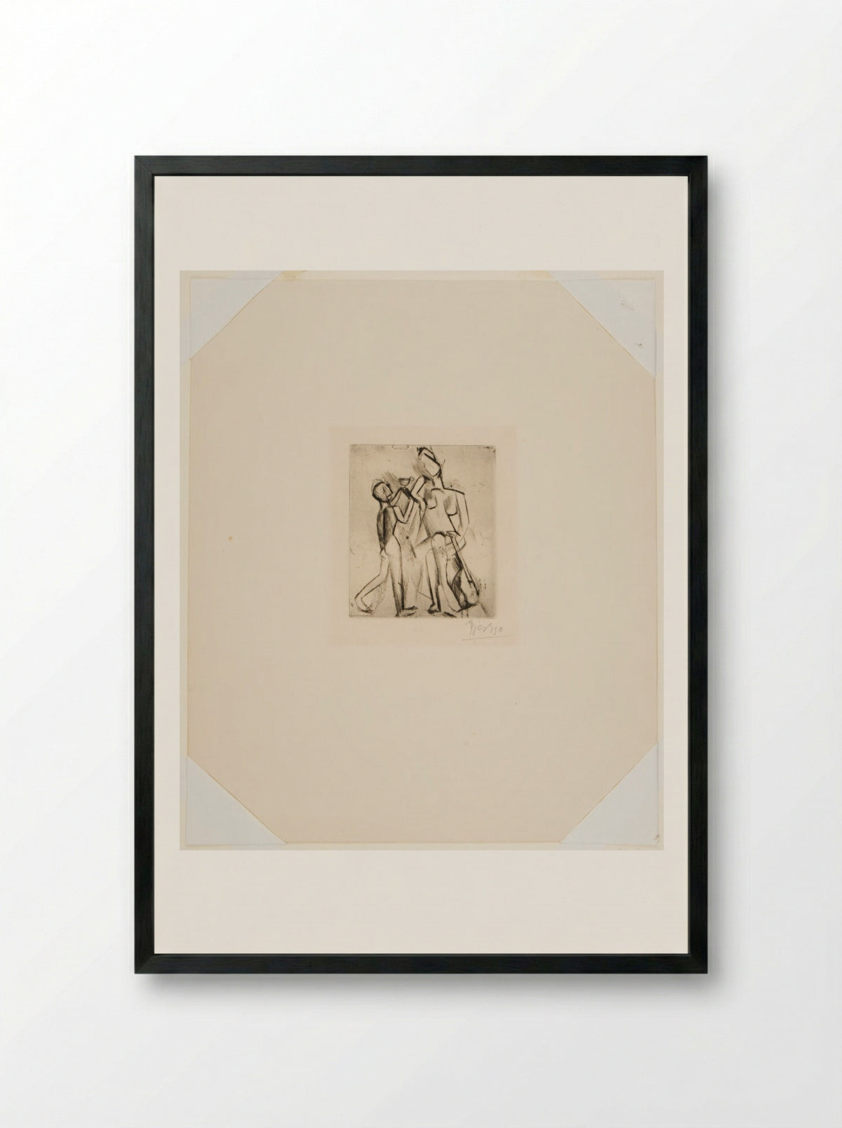 Two Nude Figures - Pablo Picasso - Framed Print Black