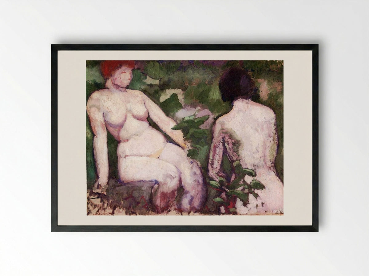 Two Nudes - Marcel Duchamp - Framed Print Black