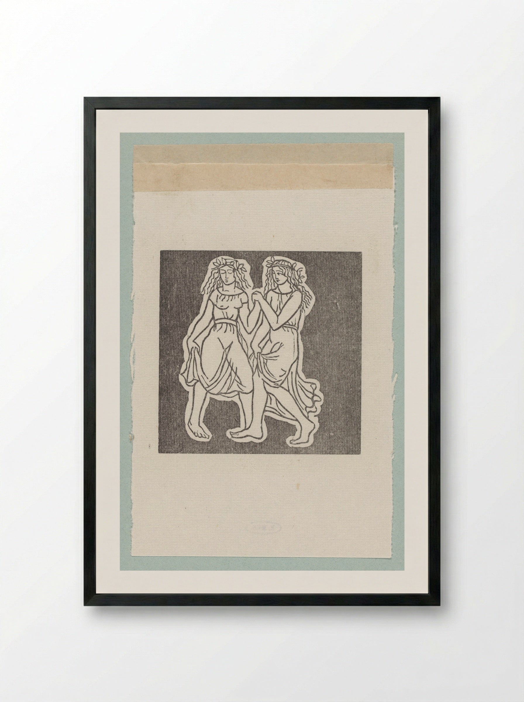 Two Nymphs - Aristide Maillol - Framed Print Black