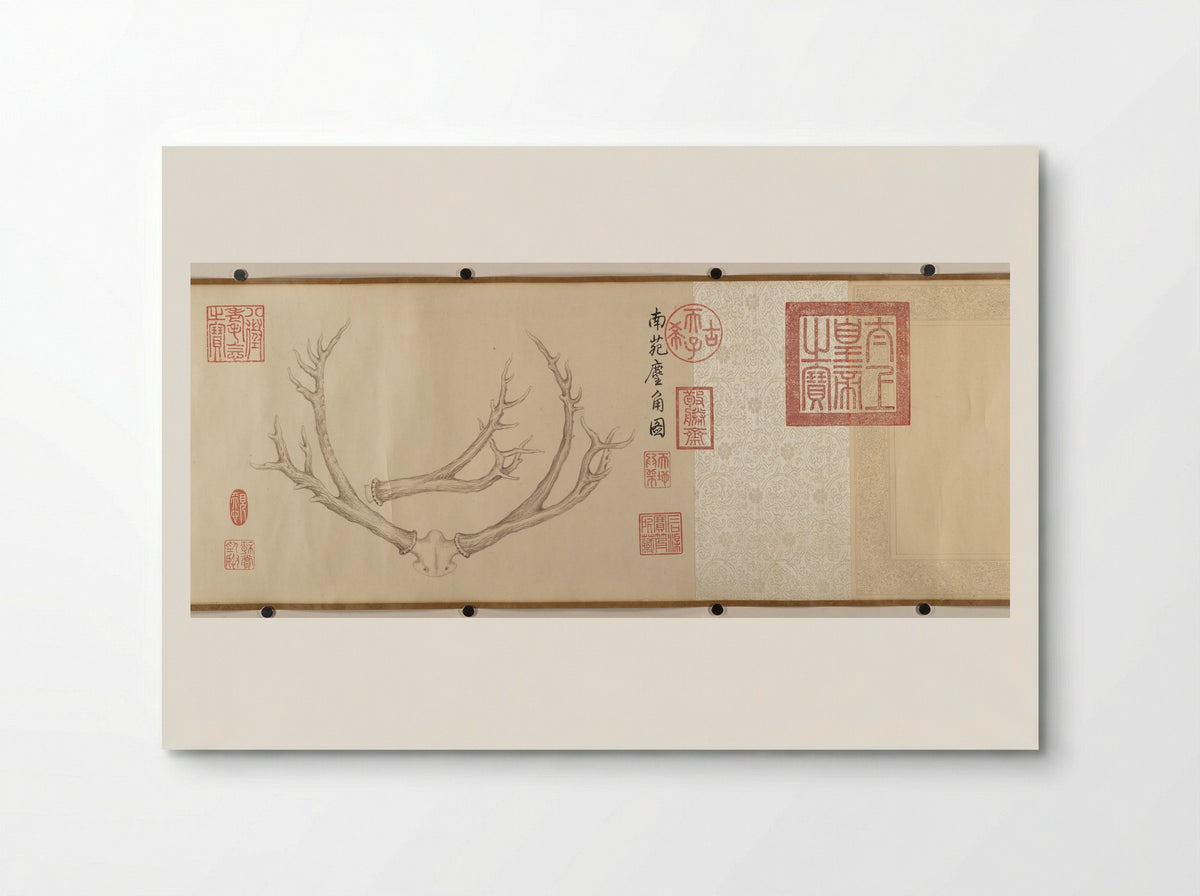 Two Paintings of Deer Antlers - Qianlong Emperor - Poster