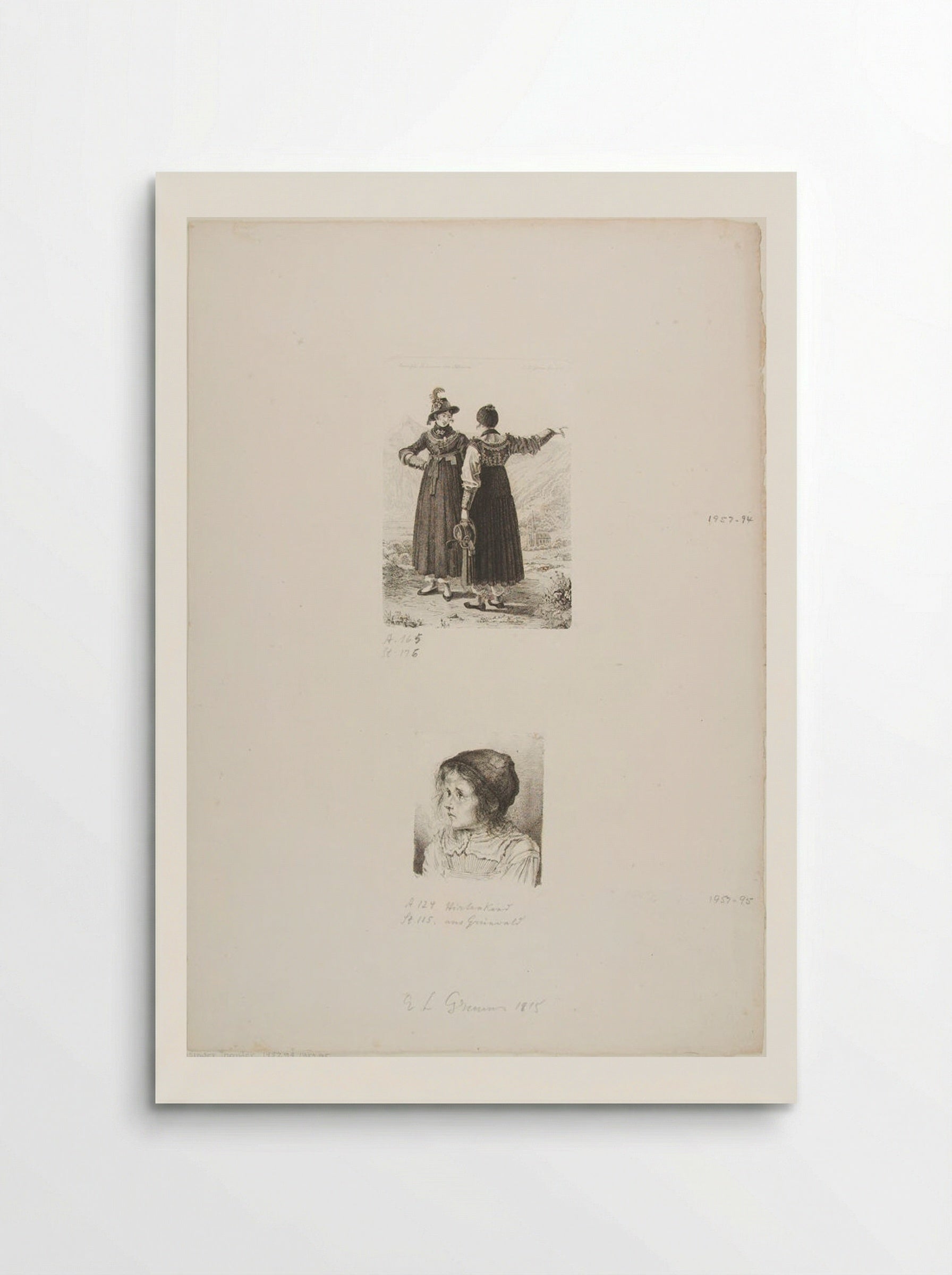 Two Peasant Women and a Girl - Ludwig Emil Grimm - Poster
