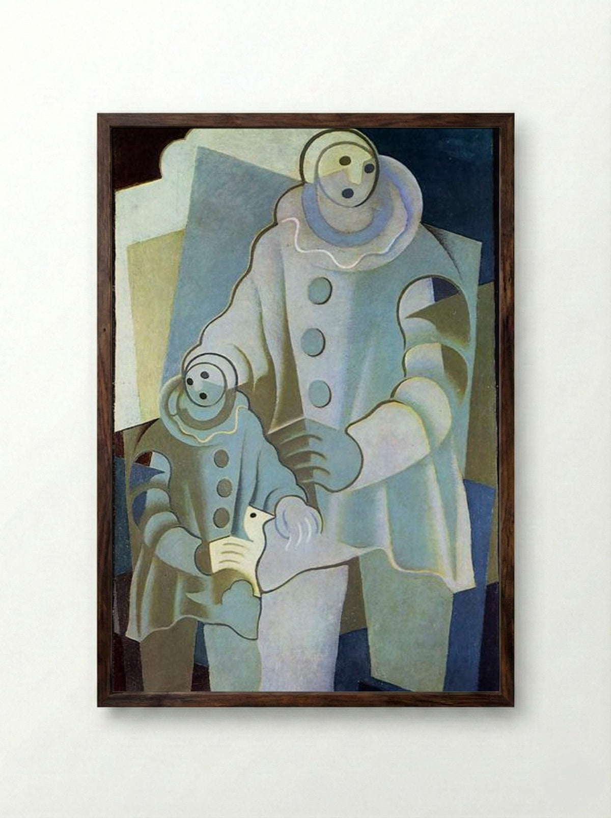 Two Pierrots - Juan Gris - Framed Print Dark Wood