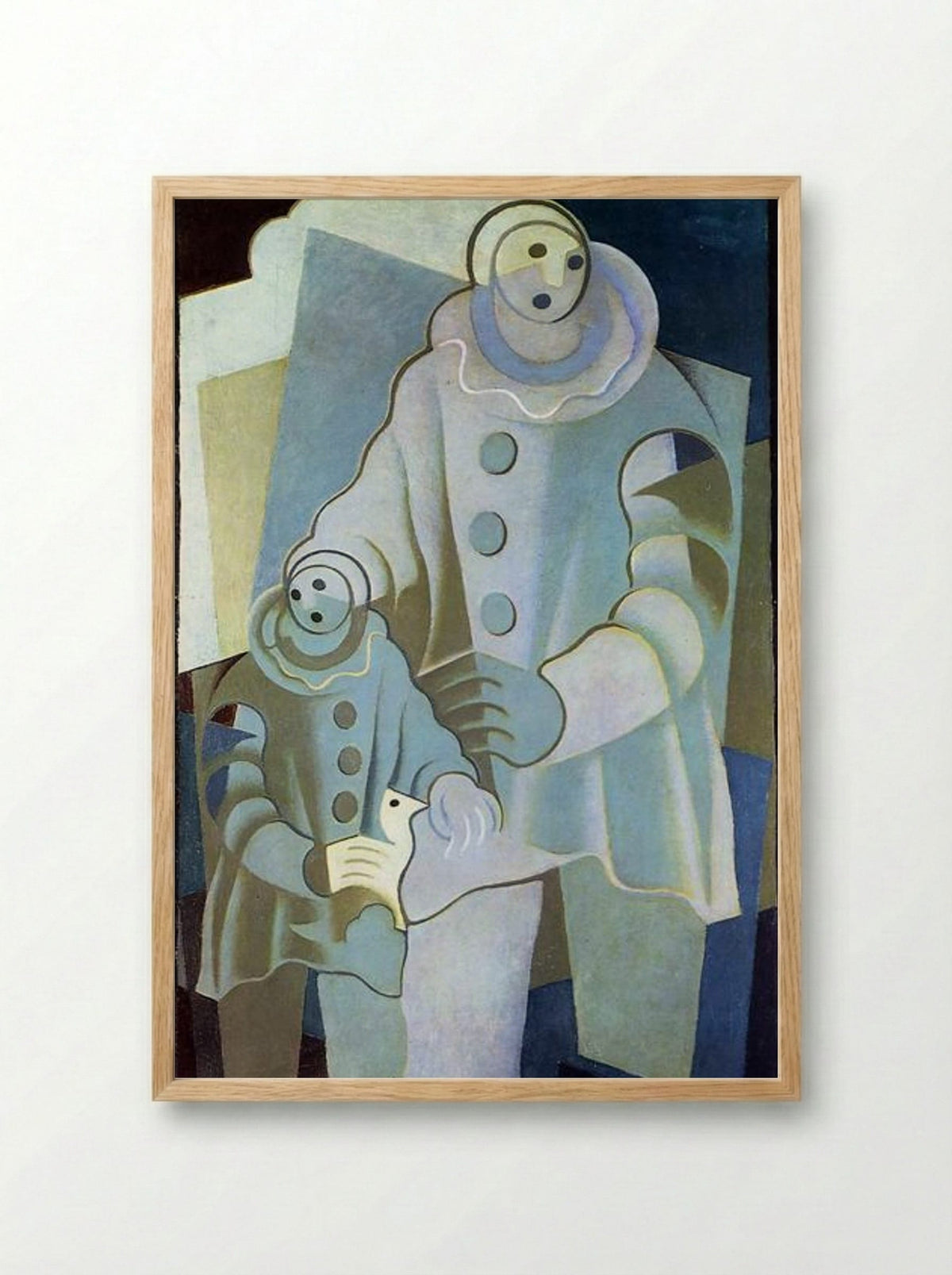 Two Pierrots - Juan Gris - Framed Print Wood