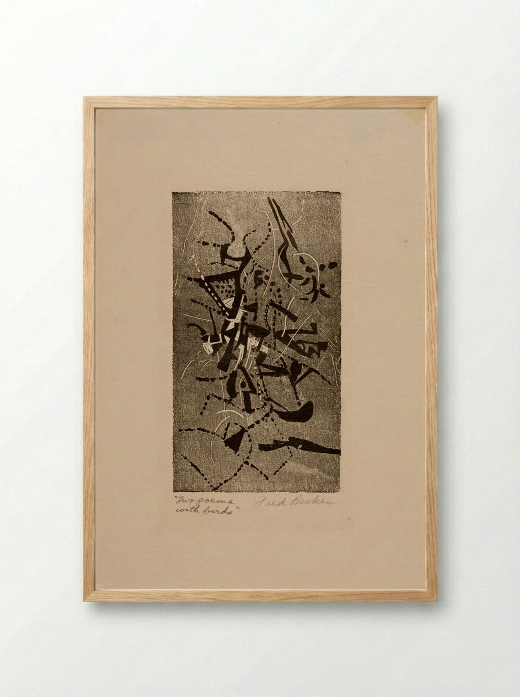 Two Poems with Birds - Fred Becker - Framed Print Wood