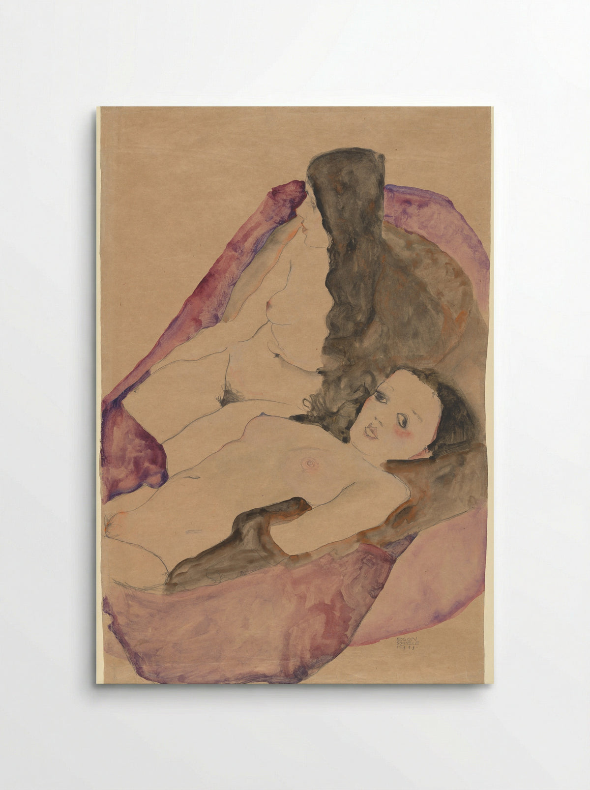 Two Reclining Nudes - Egon Schiele - Poster