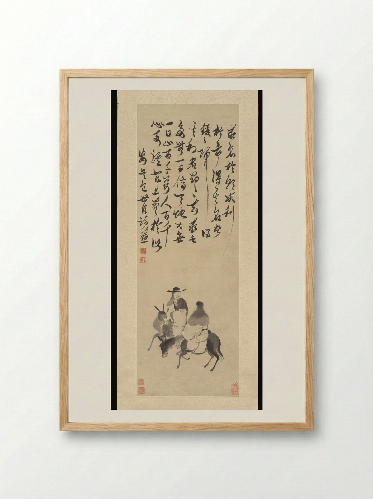 Two Riders - Bao Shichen - Framed Print Wood