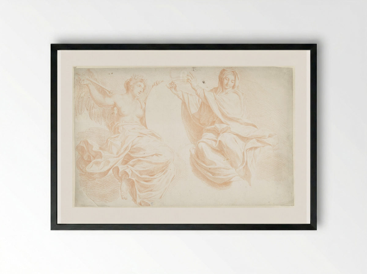 Two Seated Allegorical Figures - Louis Fabritius Dubourg - Framed Print Black