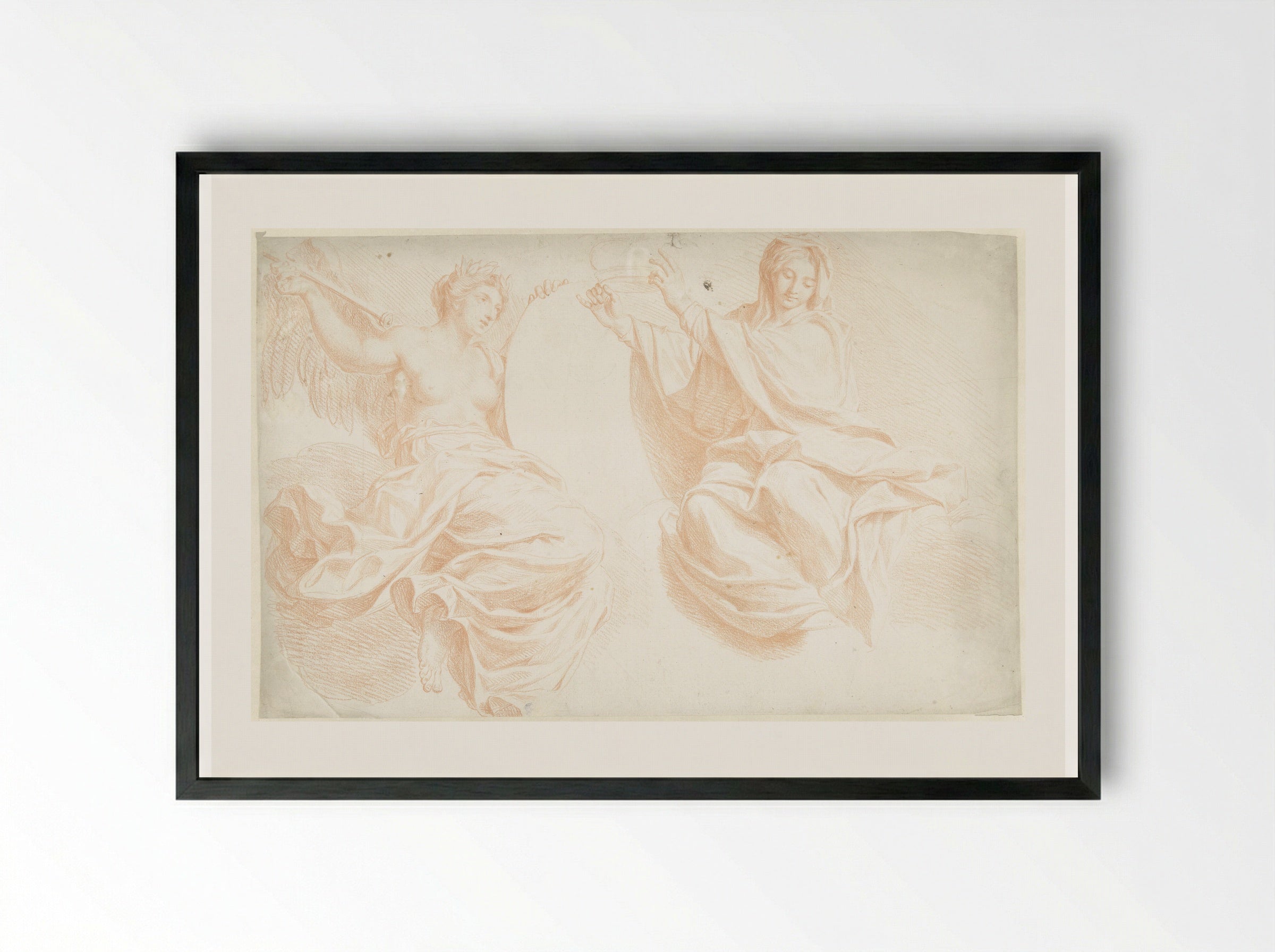 Two Seated Allegorical Figures - Louis Fabritius Dubourg - Framed Print Black