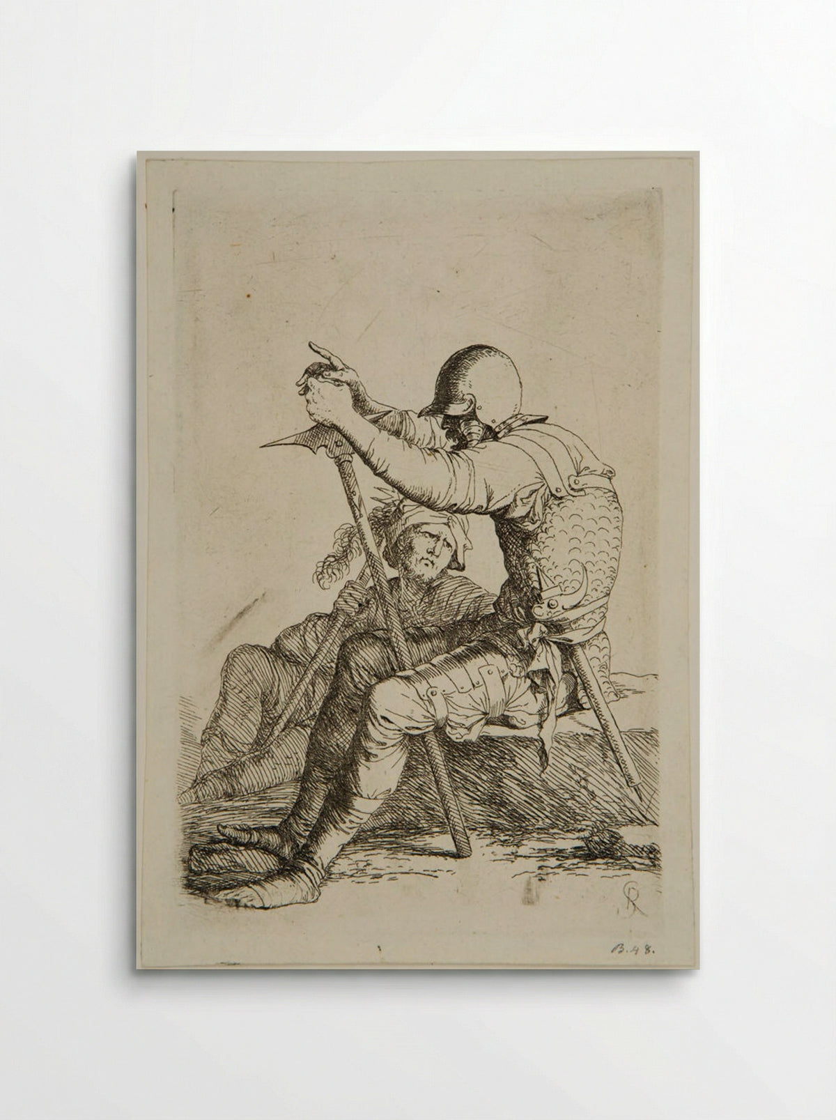 Two Seated Soldiers - Salvator Rosa - Poster