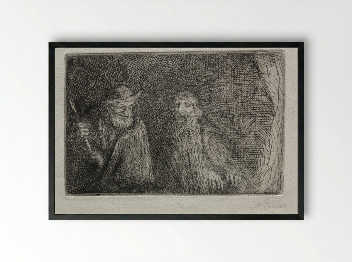 Two Shepherds (Les Deux Bergers) - Alphonse Legros - Framed Print Black
