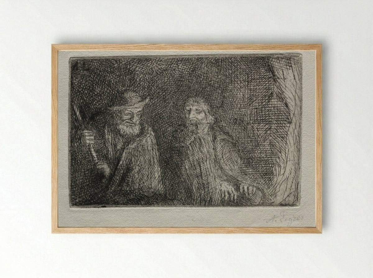 Two Shepherds (Les Deux Bergers) - Alphonse Legros - Framed Print Wood