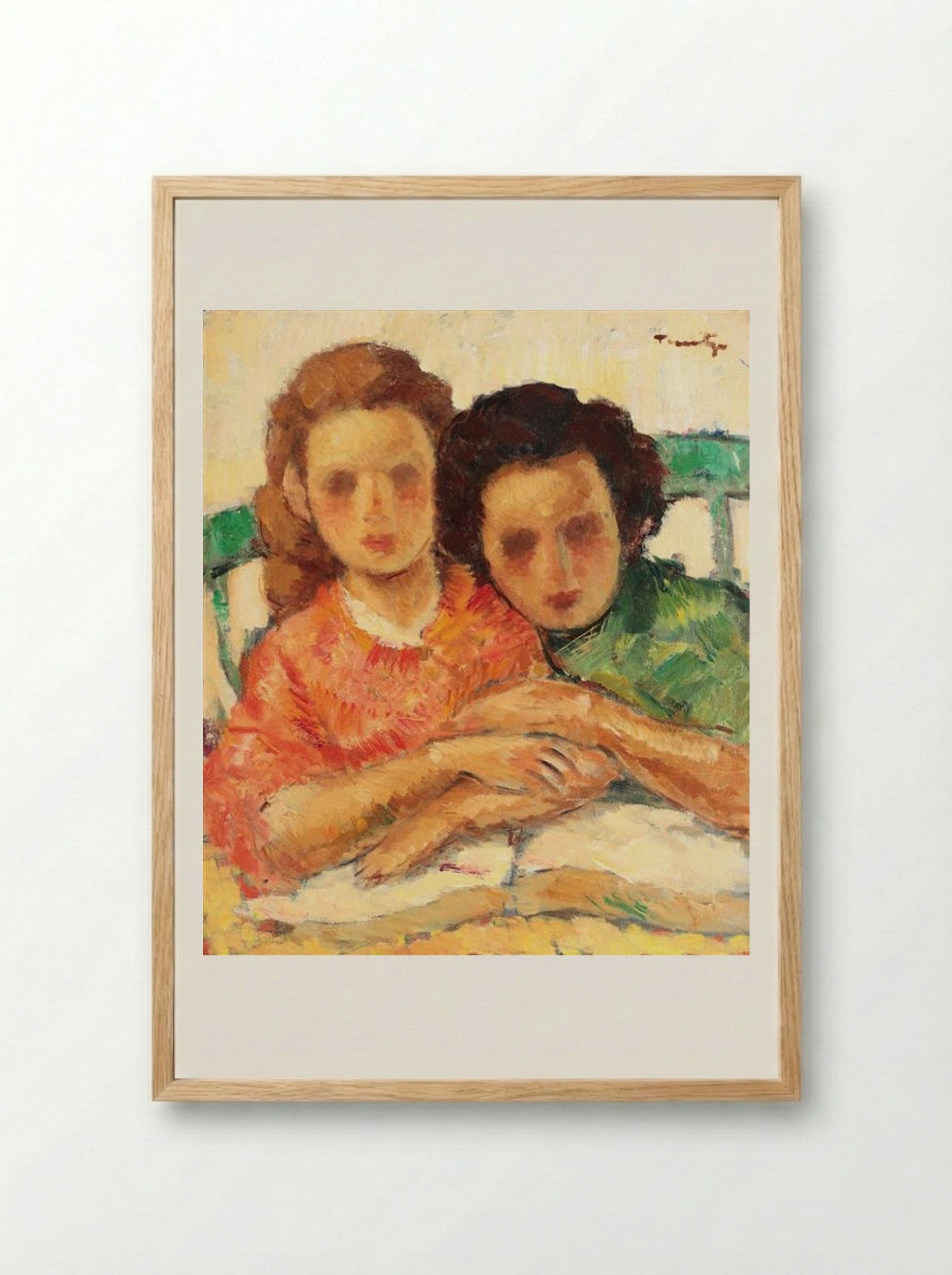 Two Sisters - Nicolae Tonitza - Framed Print Wood