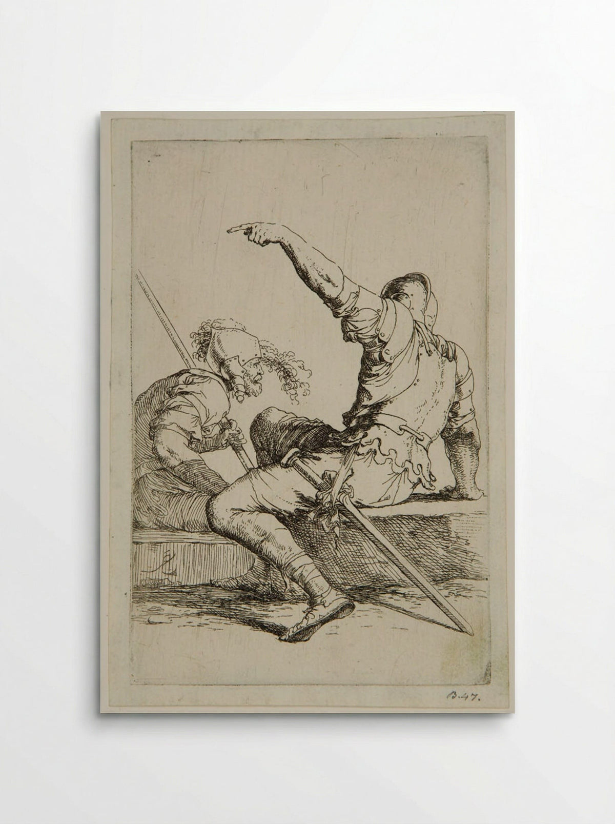 Two Soldiers Sitting in Conversation - Salvator Rosa - Poster