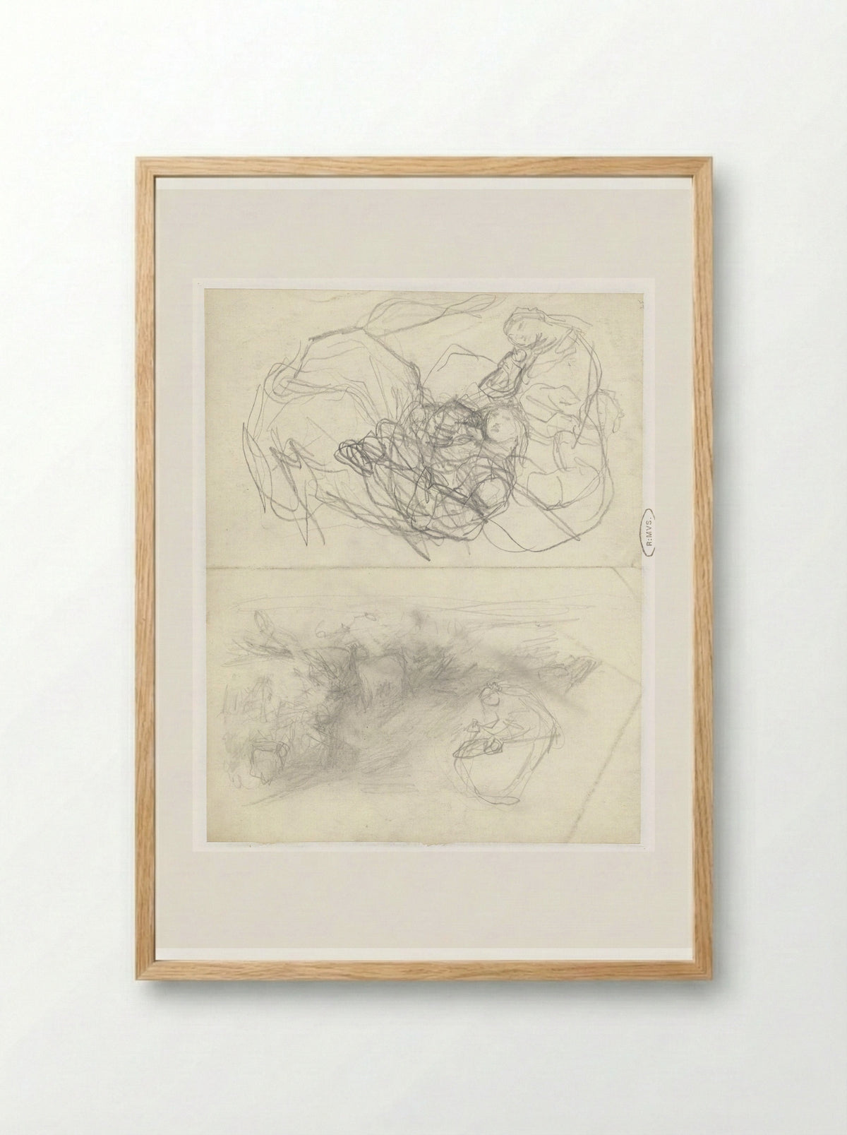 Two Studies of a Seated Woman in a Field - Matthijs Maris - Framed Print Wood