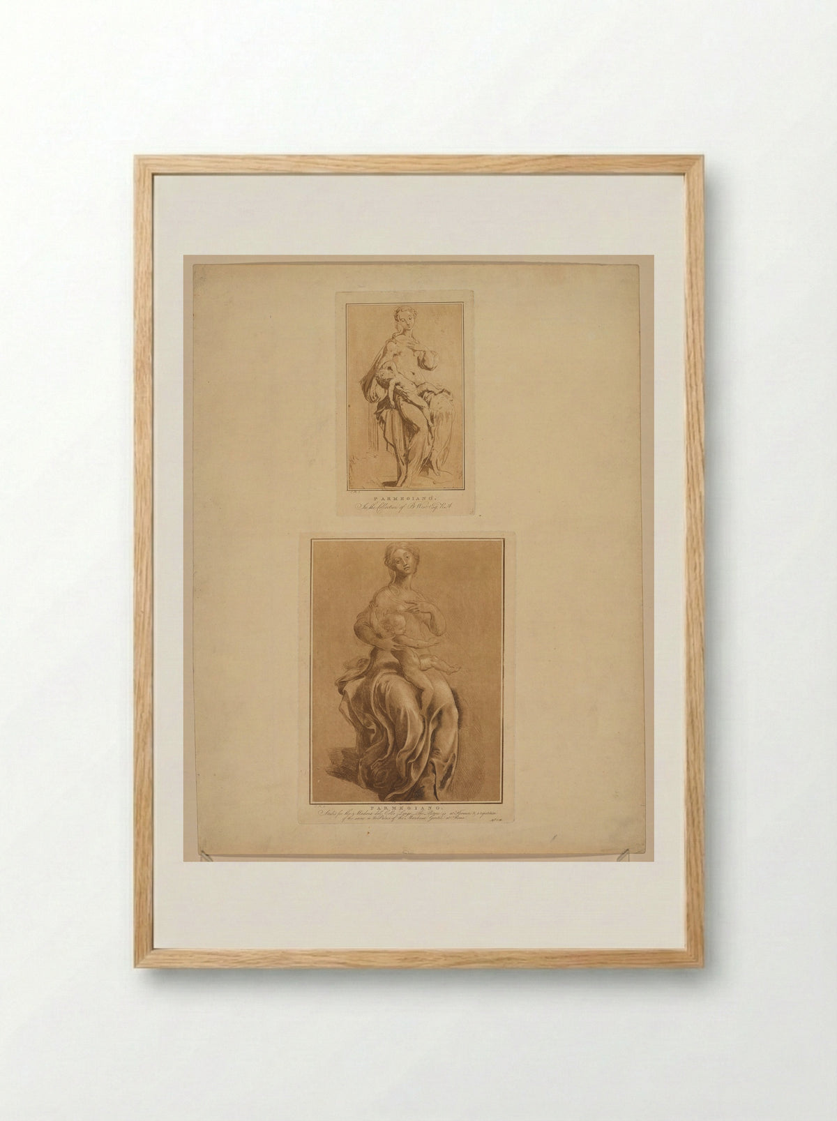 Two Studies of the Madonna and Child - Conrad Martin Metz - Framed Print Wood
