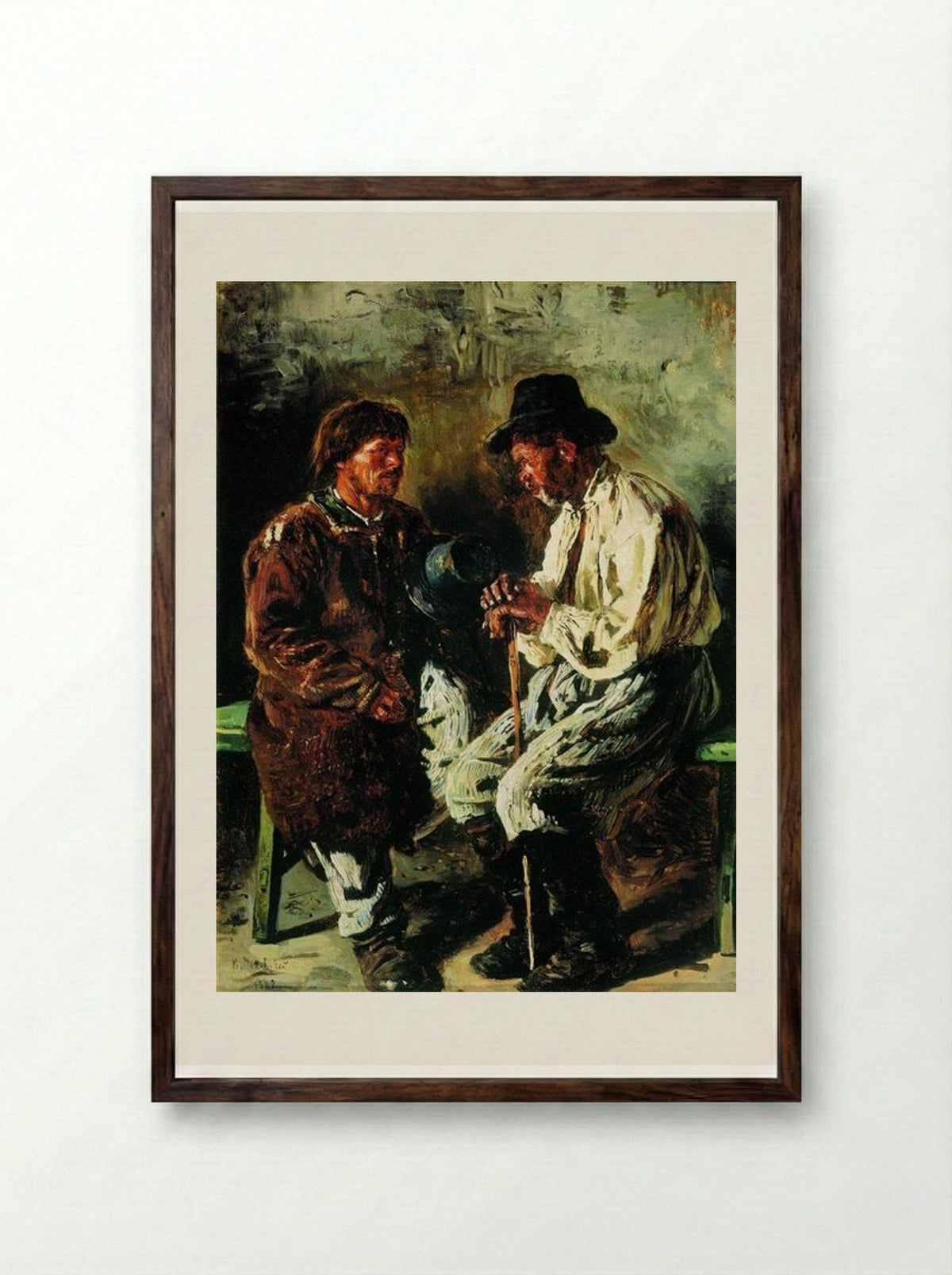 Two Ukrainians - Vladimir Makovsky - Framed Print Dark Wood