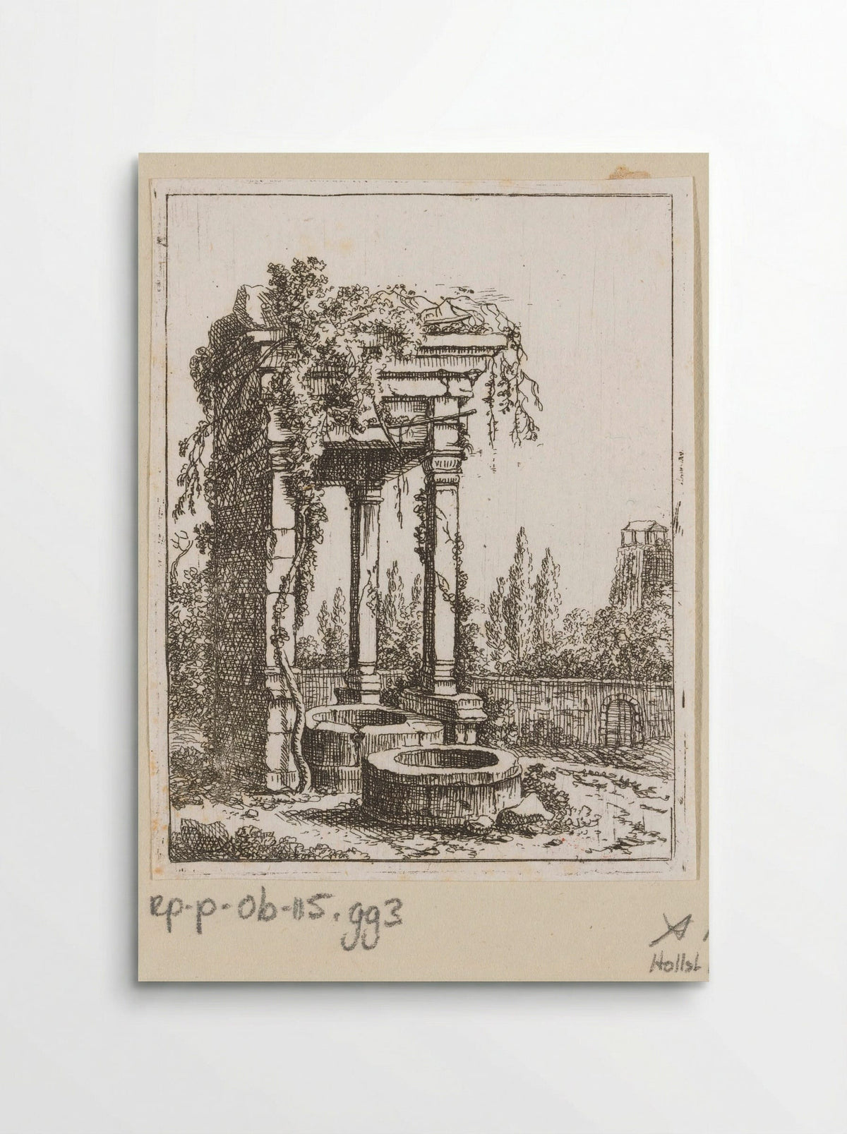 Two Wells Before a Ruined Portico - Johann Franz Ermels - Poster