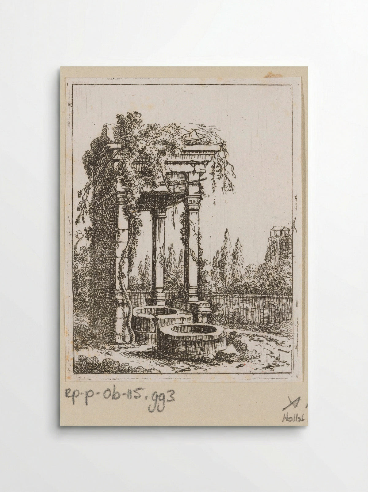Two Wells Before a Ruined Portico - Johann Franz Ermels - Poster
