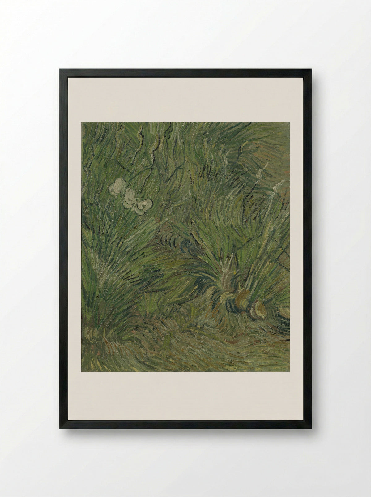 Two White Butterflies - Vincent van Gogh - Framed Print Black