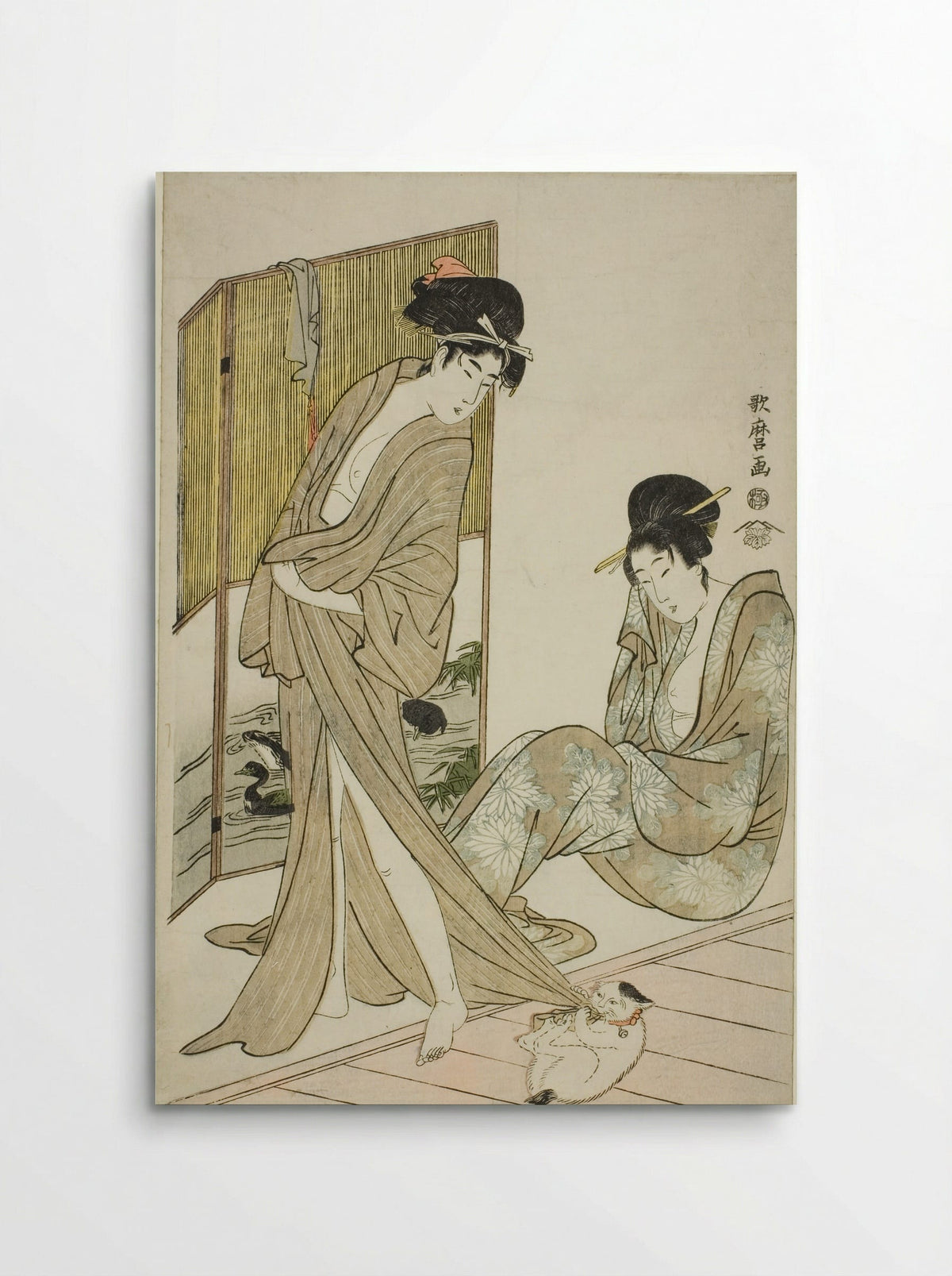 Two Young Women after a Bath - Kitagawa Utamaro - Poster
