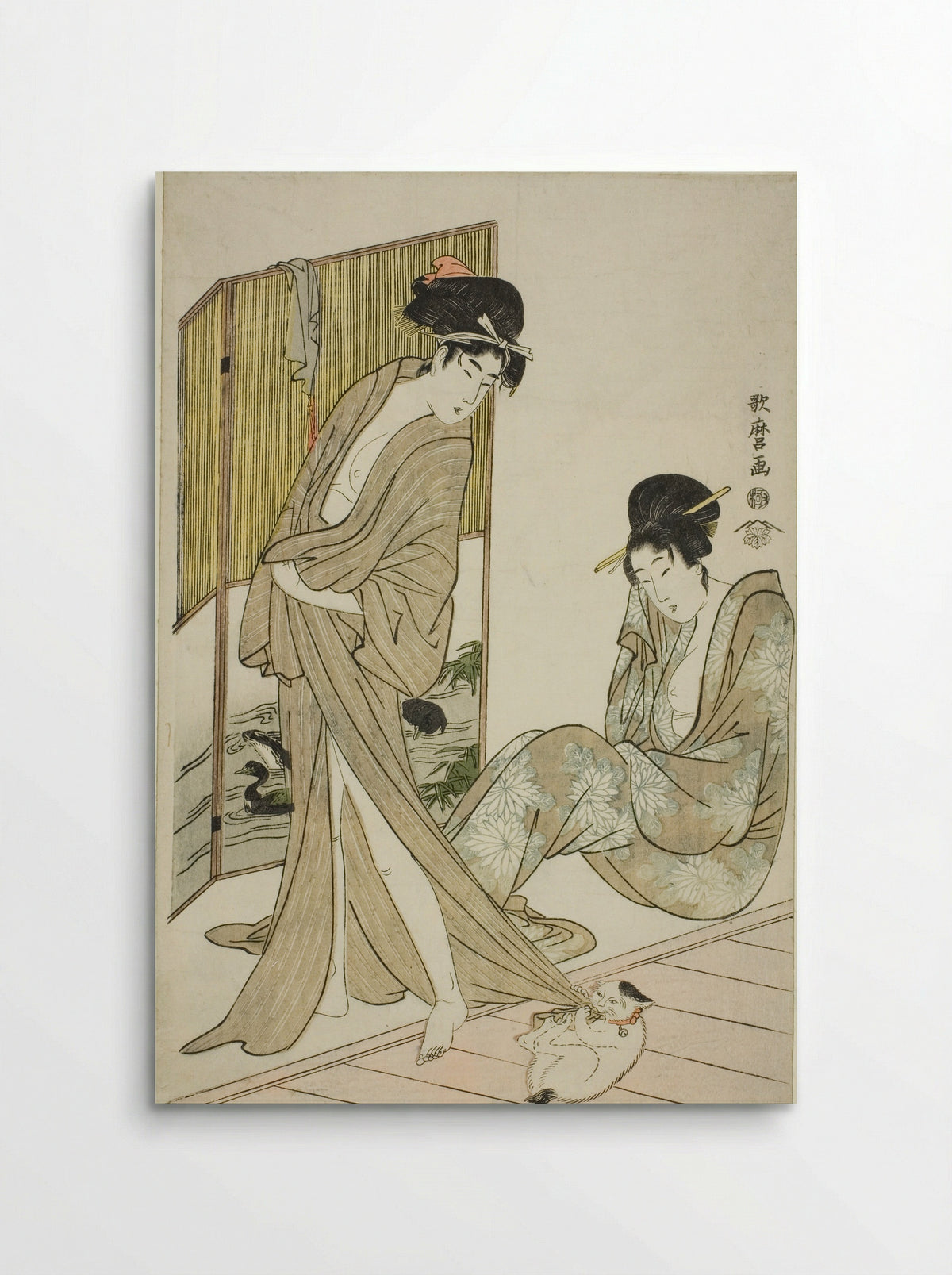 Two Young Women after a Bath - Kitagawa Utamaro - Poster