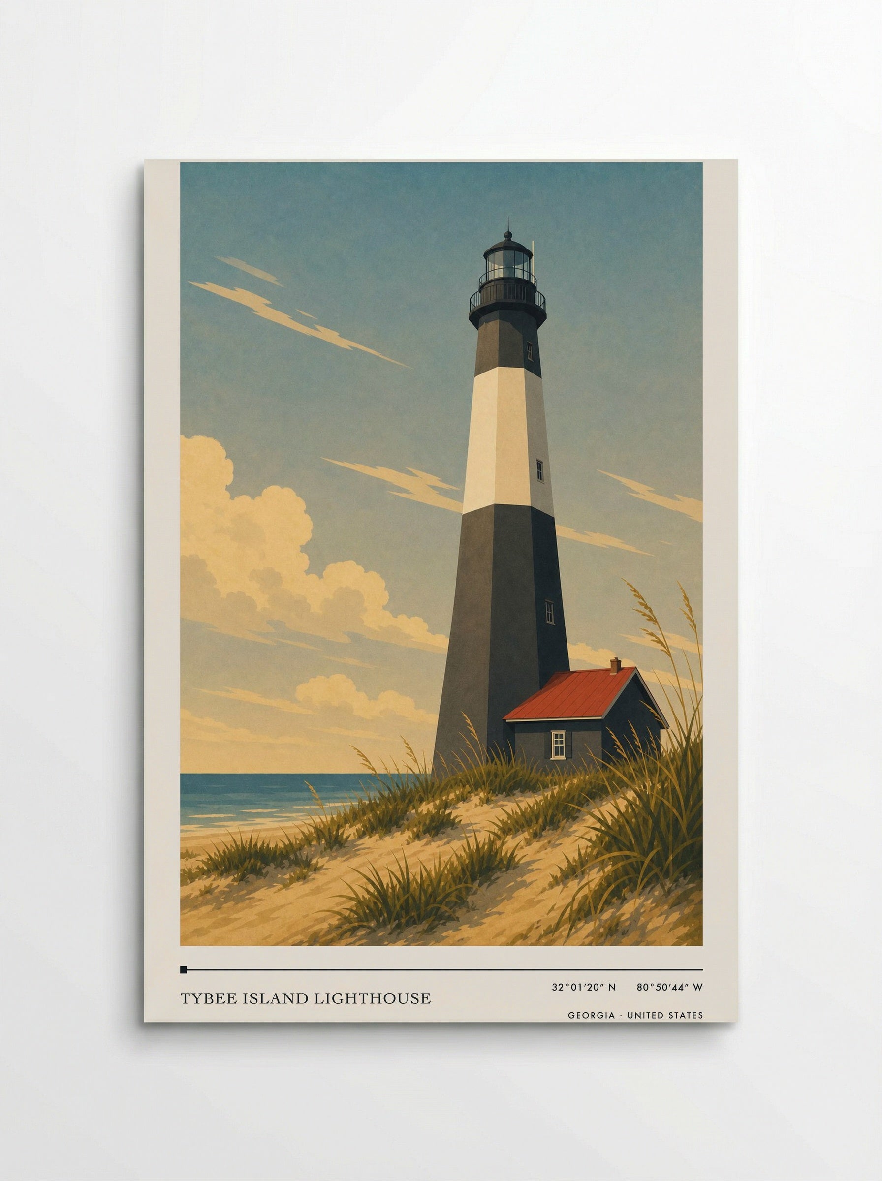 Tybee Island Lighthouse Georgia United States Travel Poster - Poster
