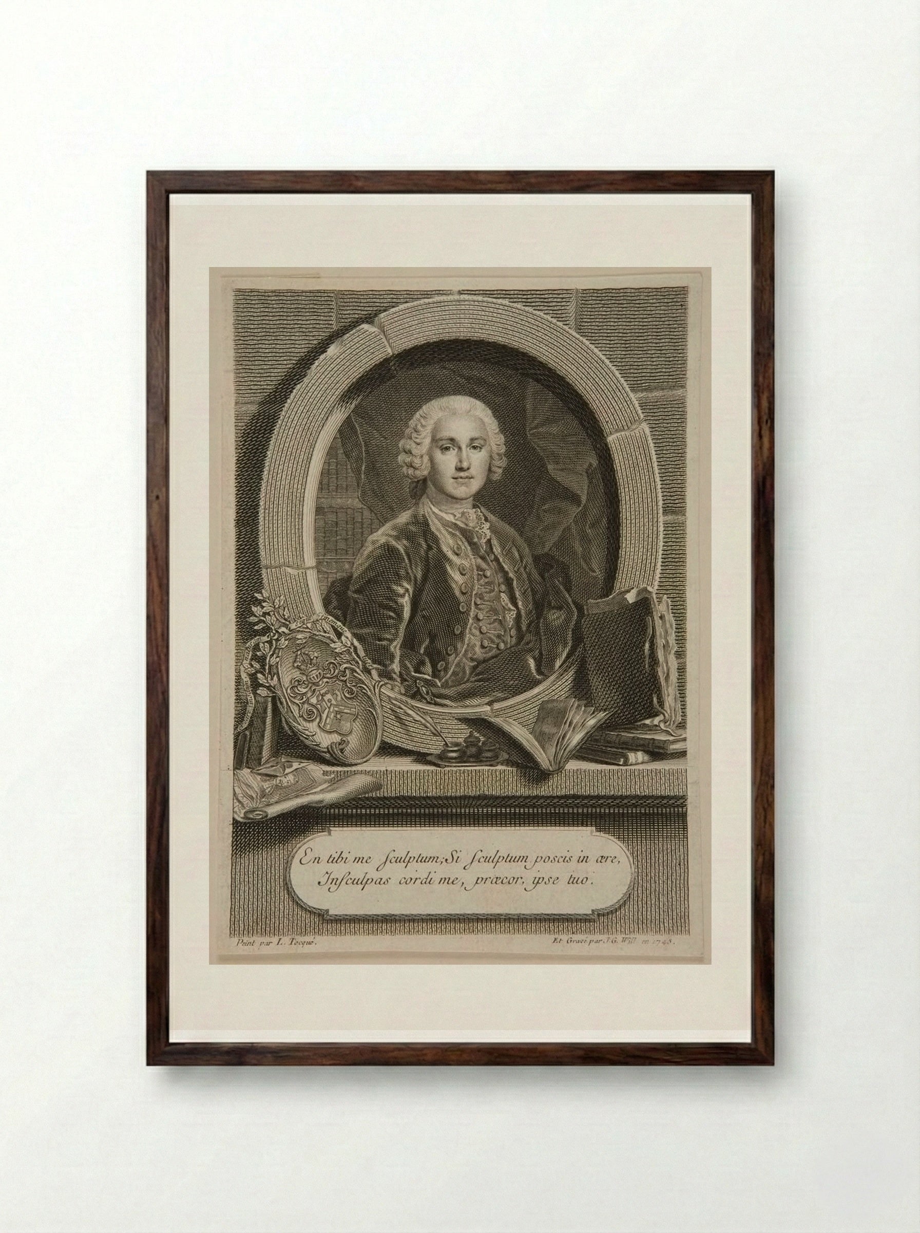 Tycho Hoffmann - Johann Georg Wille - Framed Print Dark Wood