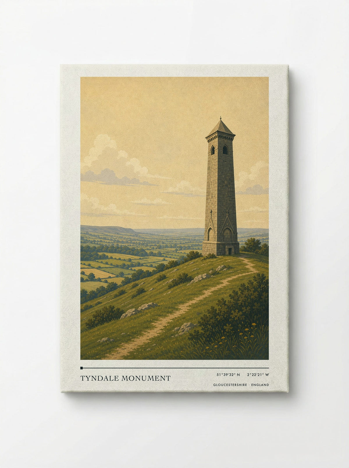 Tyndale Monument Gloucestershire England Travel Poster - Canvas