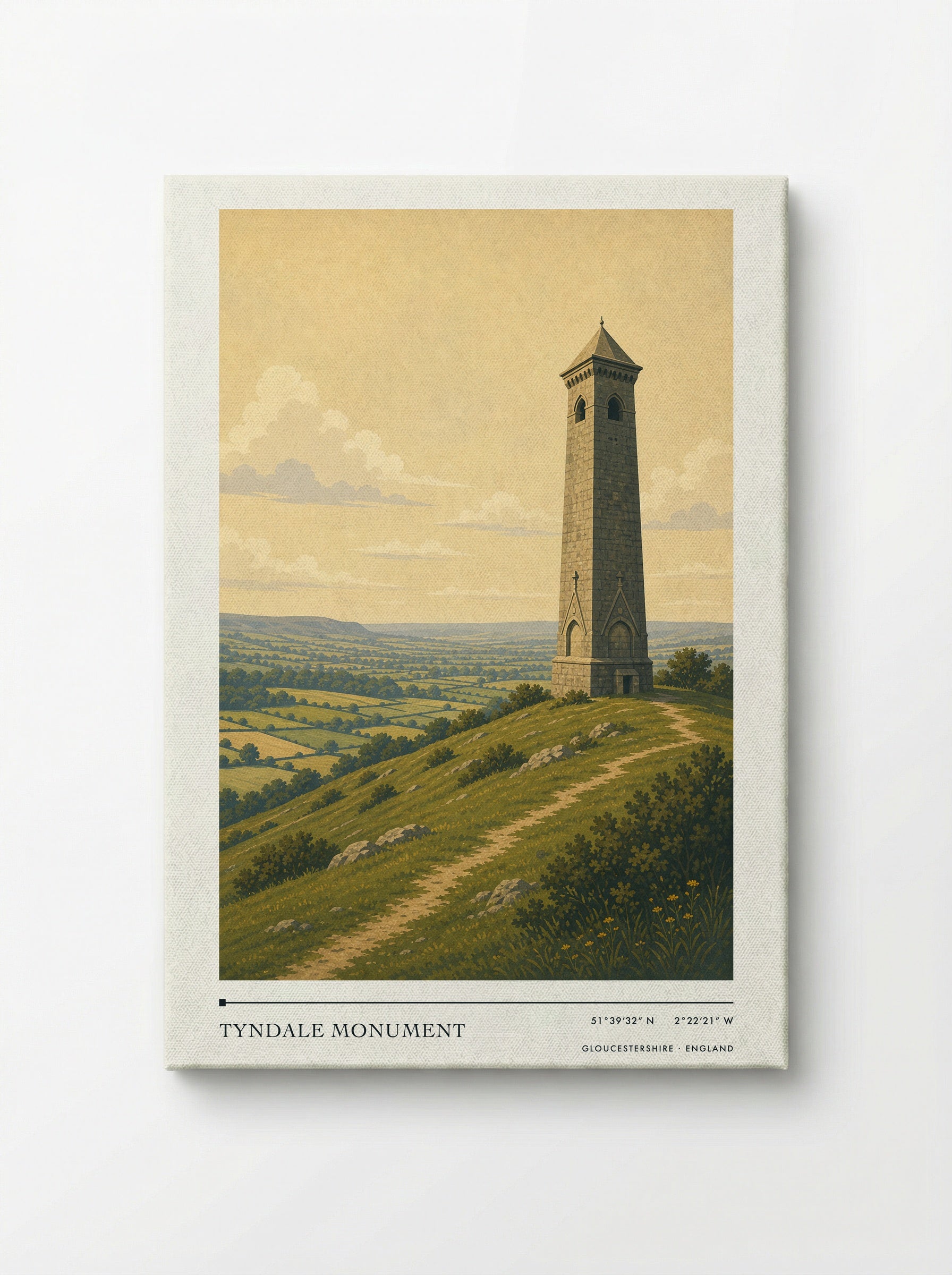 Tyndale Monument Gloucestershire England Travel Poster - Canvas