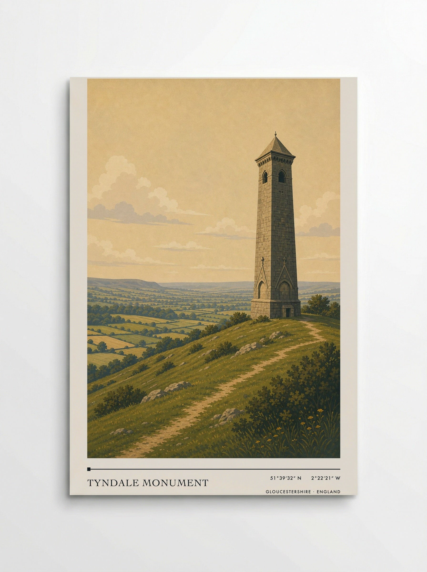 Tyndale Monument Gloucestershire England Travel Poster - Poster
