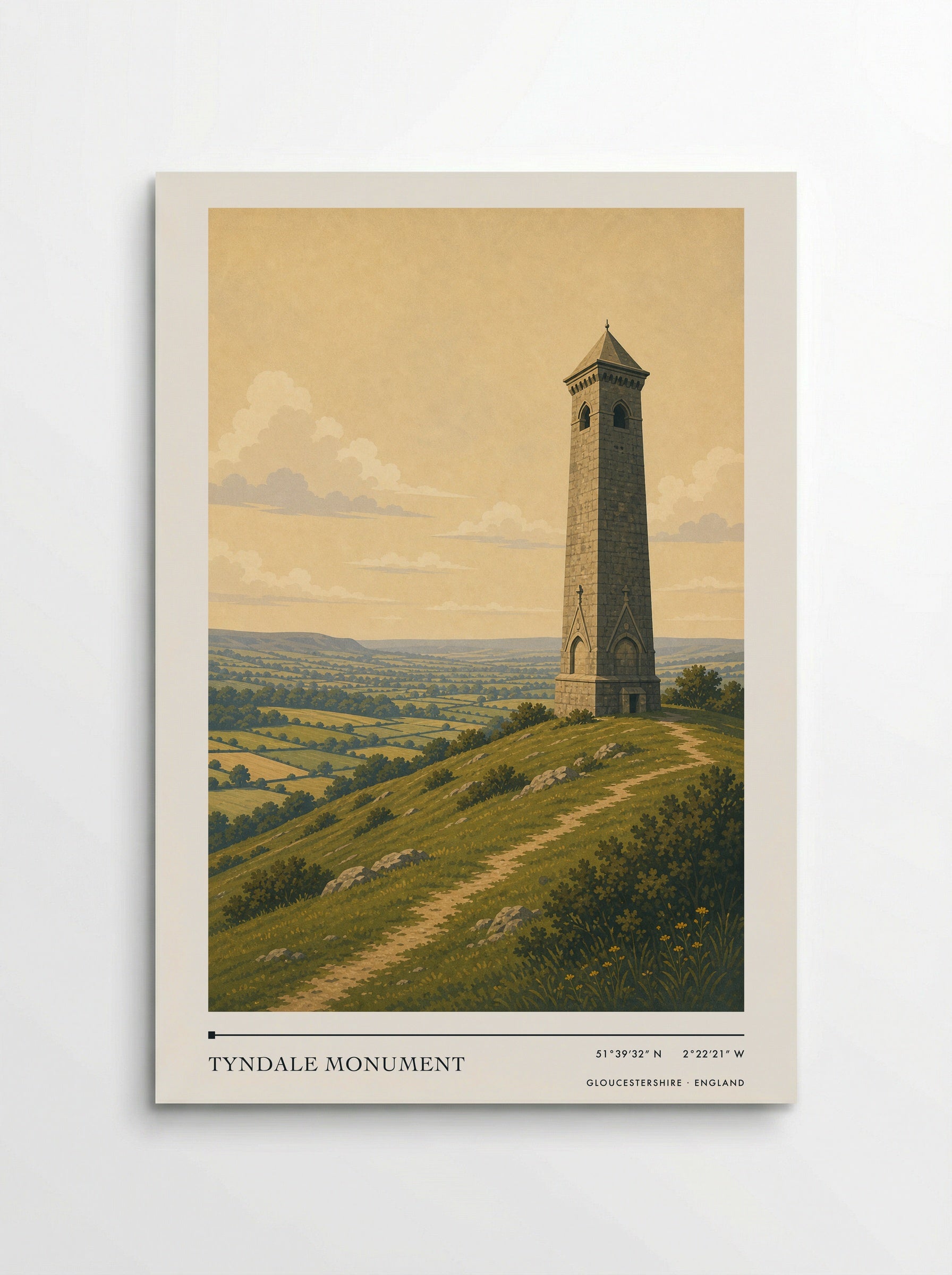 Tyndale Monument Gloucestershire England Travel Poster - Poster
