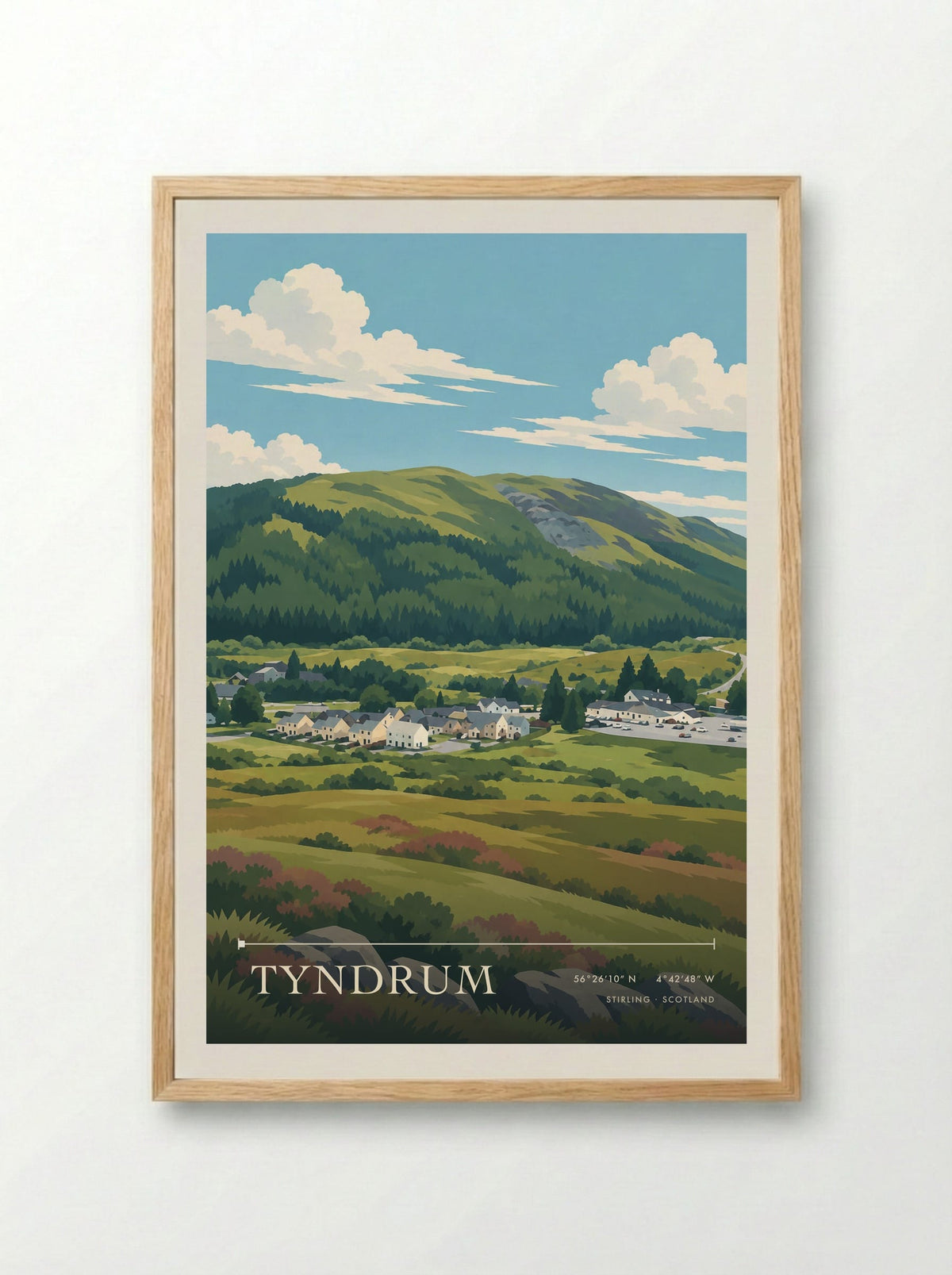 Tyndrum, Stirling | Travel Poster - Framed Print Wood