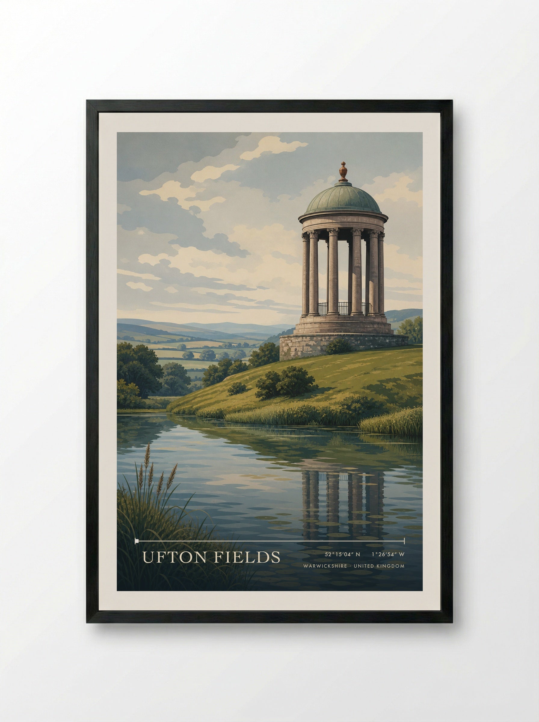 Ufton Fields Warwickshire United Kingdom Travel Poster - Framed Print Black