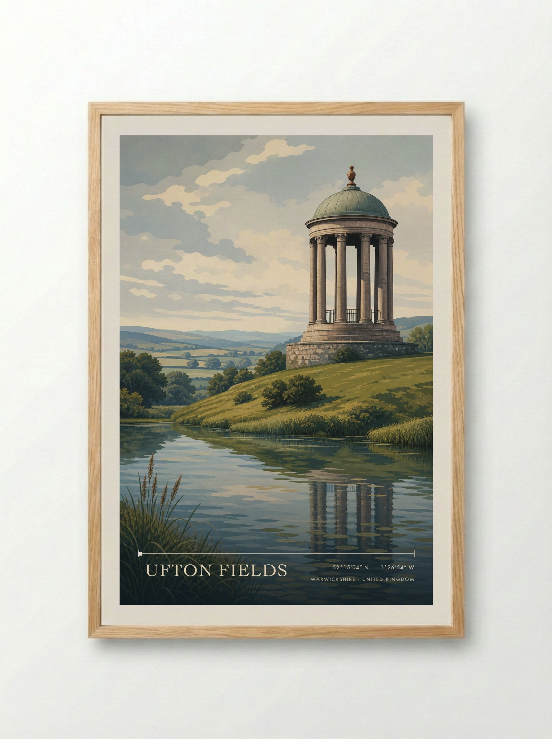 Ufton Fields Warwickshire United Kingdom Travel Poster - Framed Print Wood