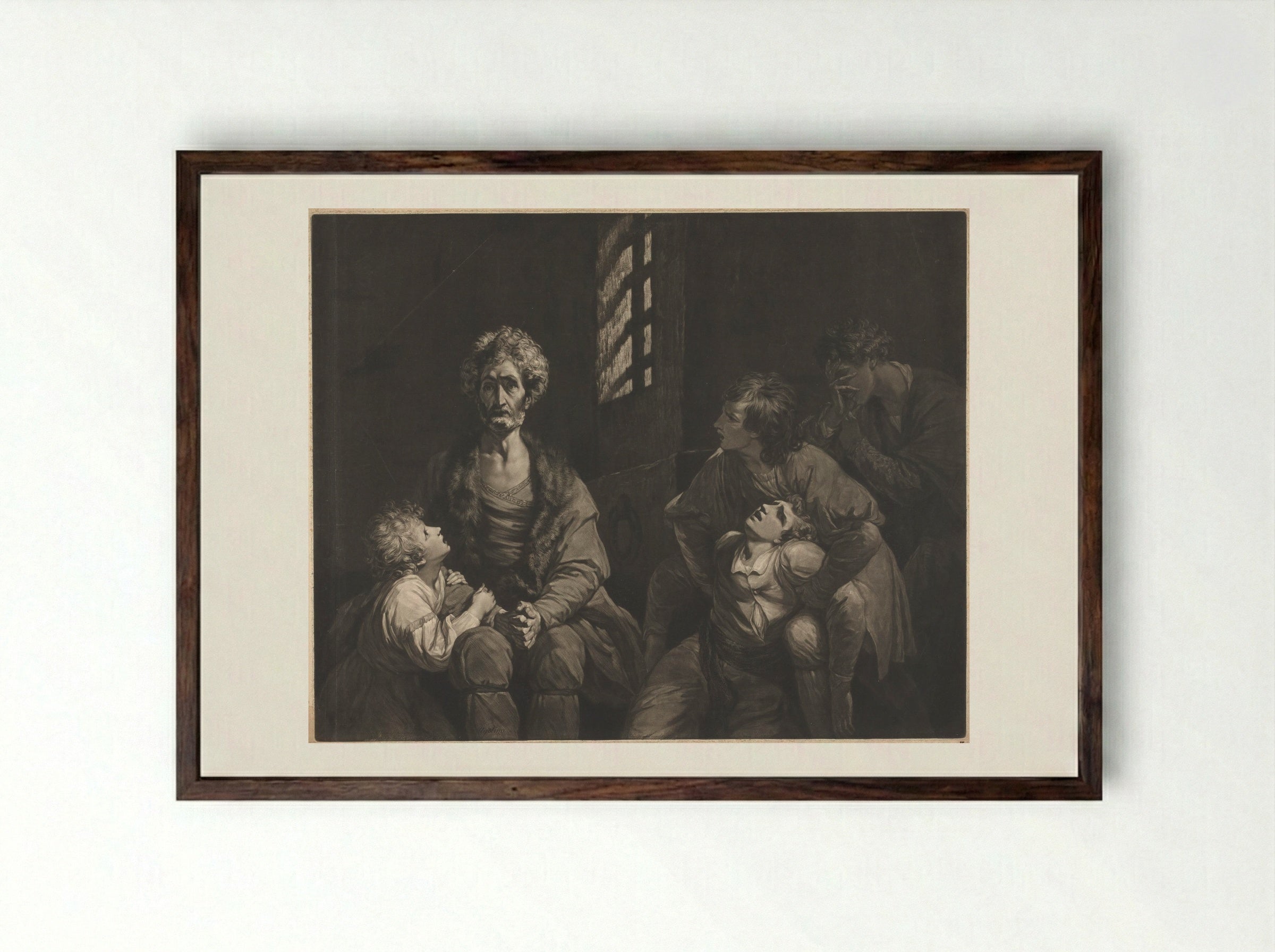 Ugolino and His Sons - John Dixon - Framed Print Dark Wood