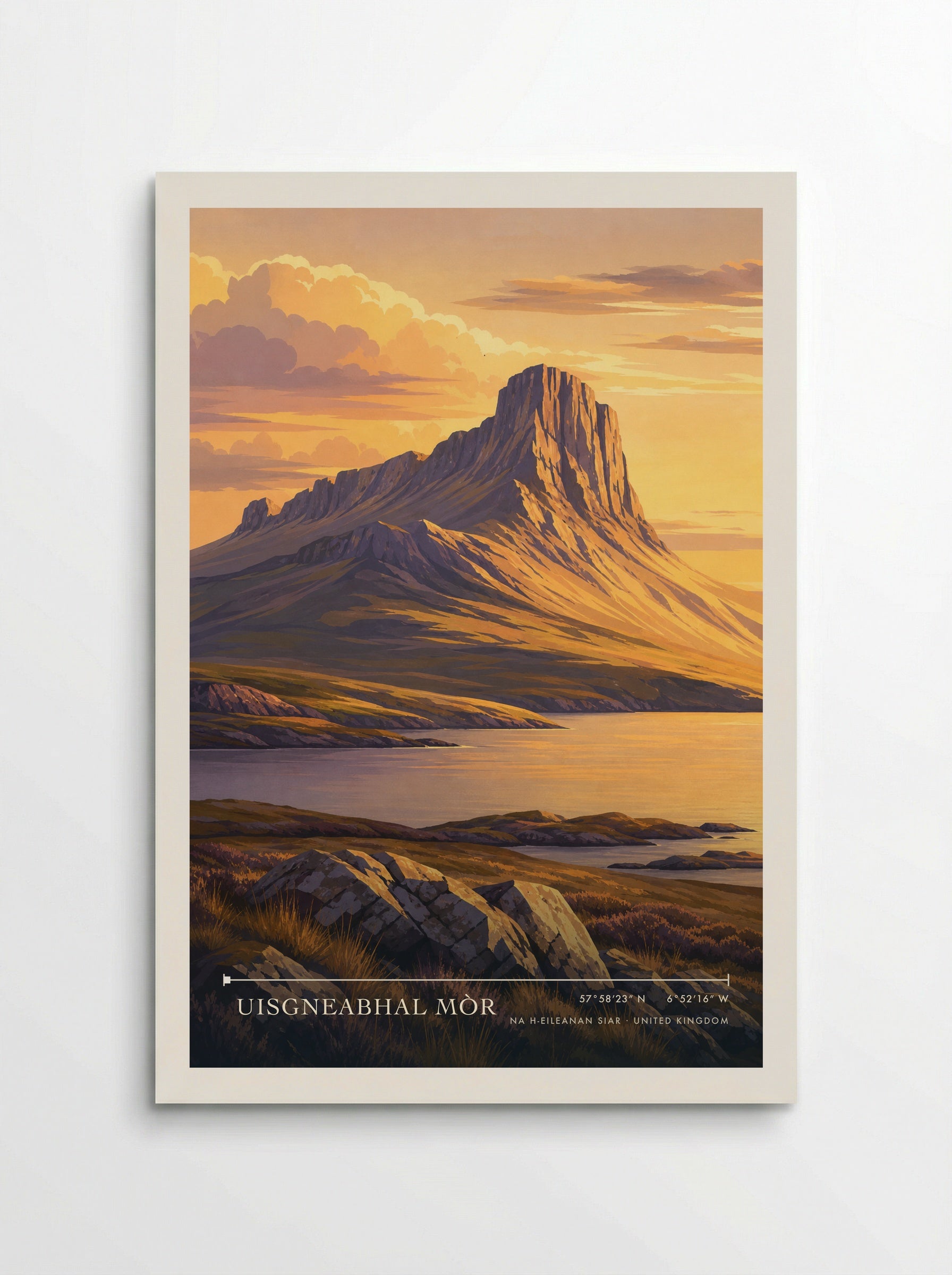 Uisgneabhal Mòr Na h-Eileanan Siar United Kingdom Travel Poster - Poster