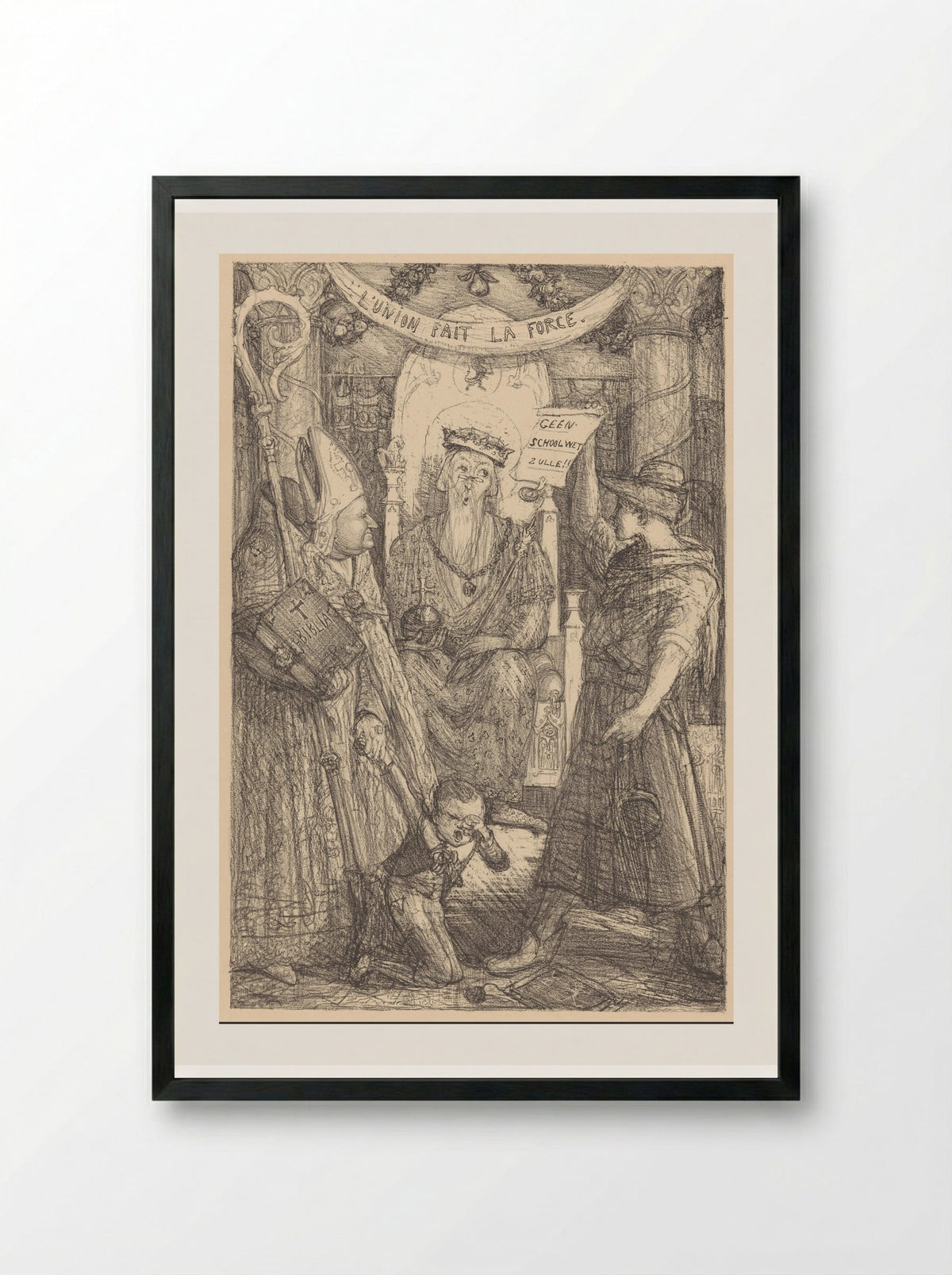 Uit den schoolwet-strijd - Marius Bauer - Framed Print Black