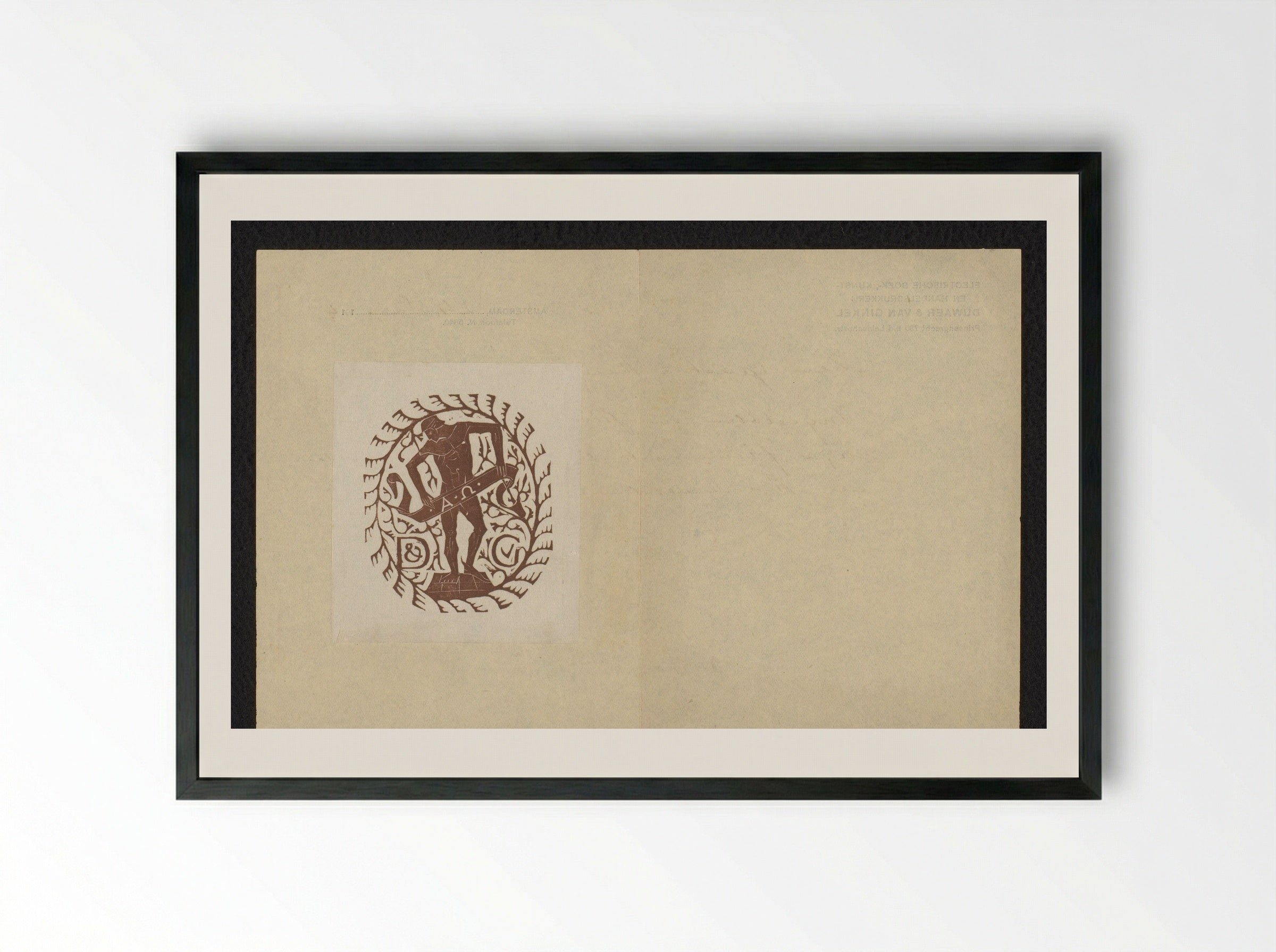 Uitgeversvignet van Duwaer & Van Ginkel - Mathieu Lauweriks - Framed Print Black