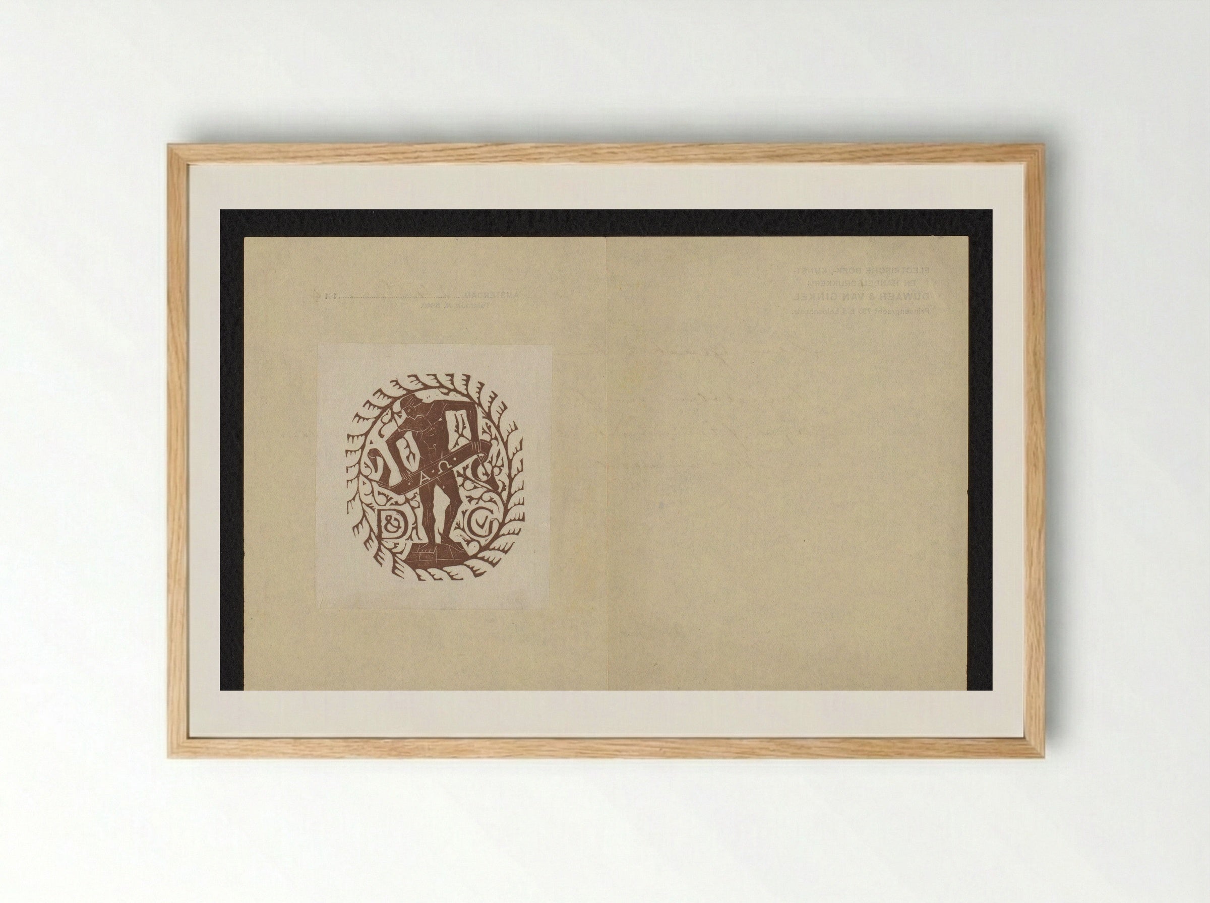 Uitgeversvignet van Duwaer & Van Ginkel - Mathieu Lauweriks - Framed Print Wood