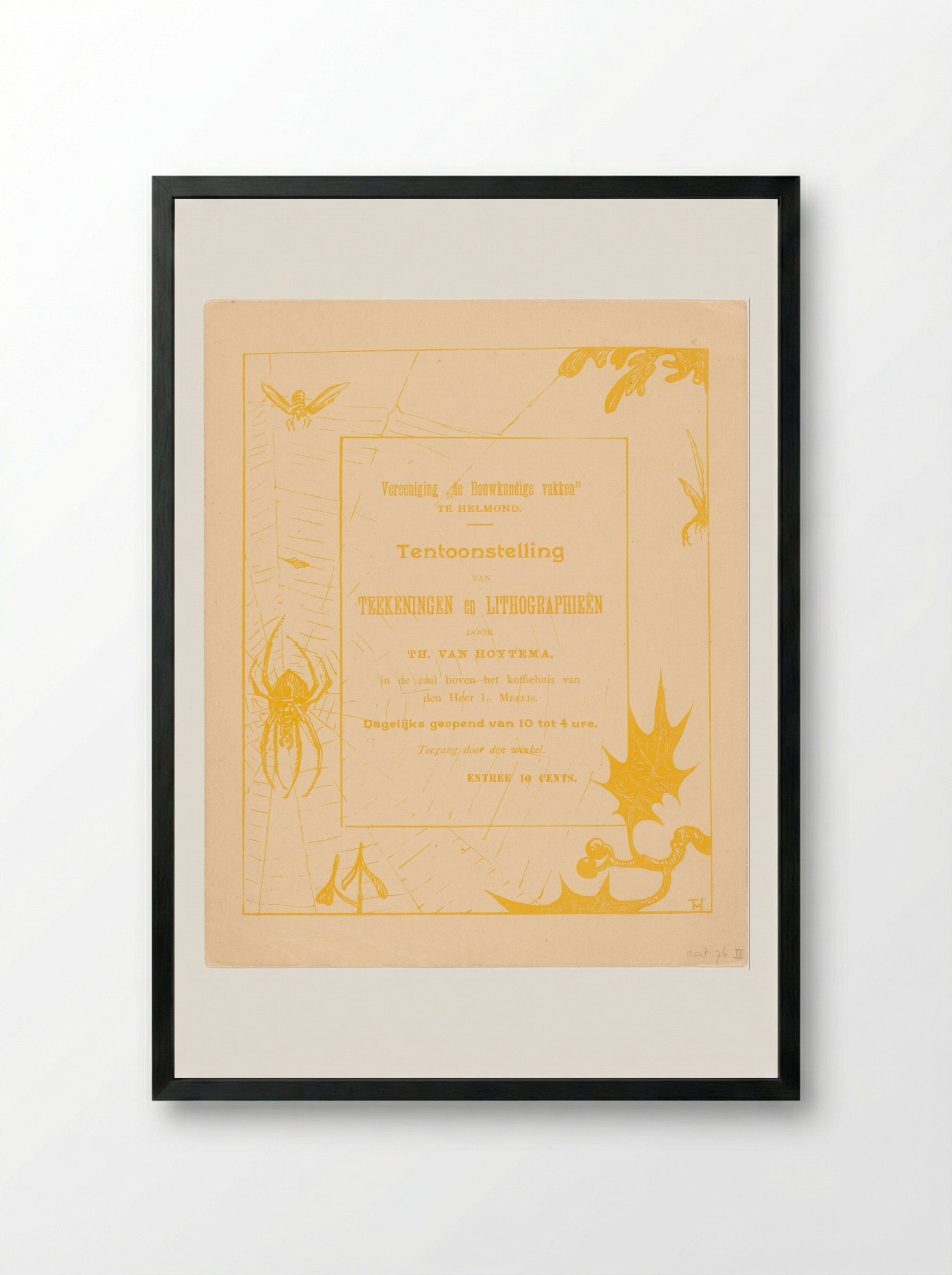 Uitnodiging met spin - Theo van Hoytema - Framed Print Black