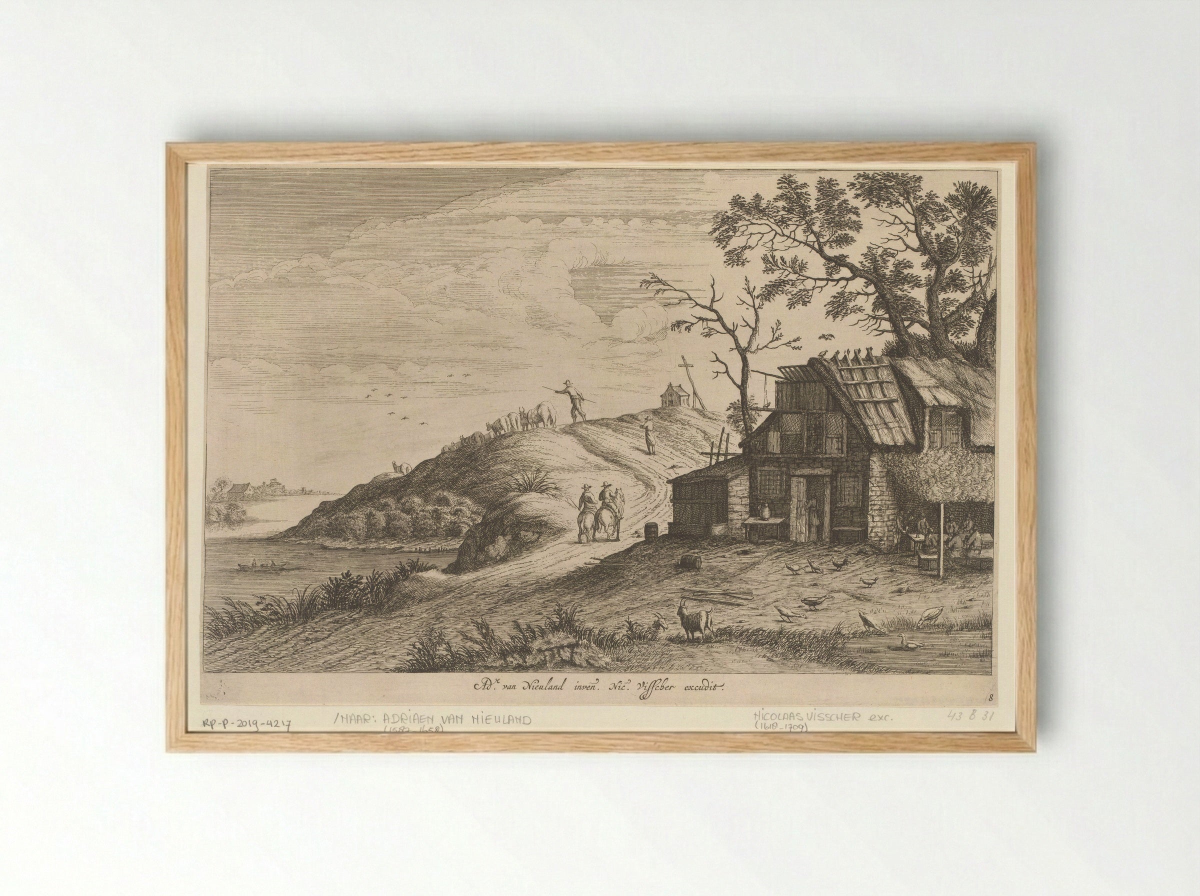 Uitspanning aan een weg - Pieter Nolpe - Framed Print Wood